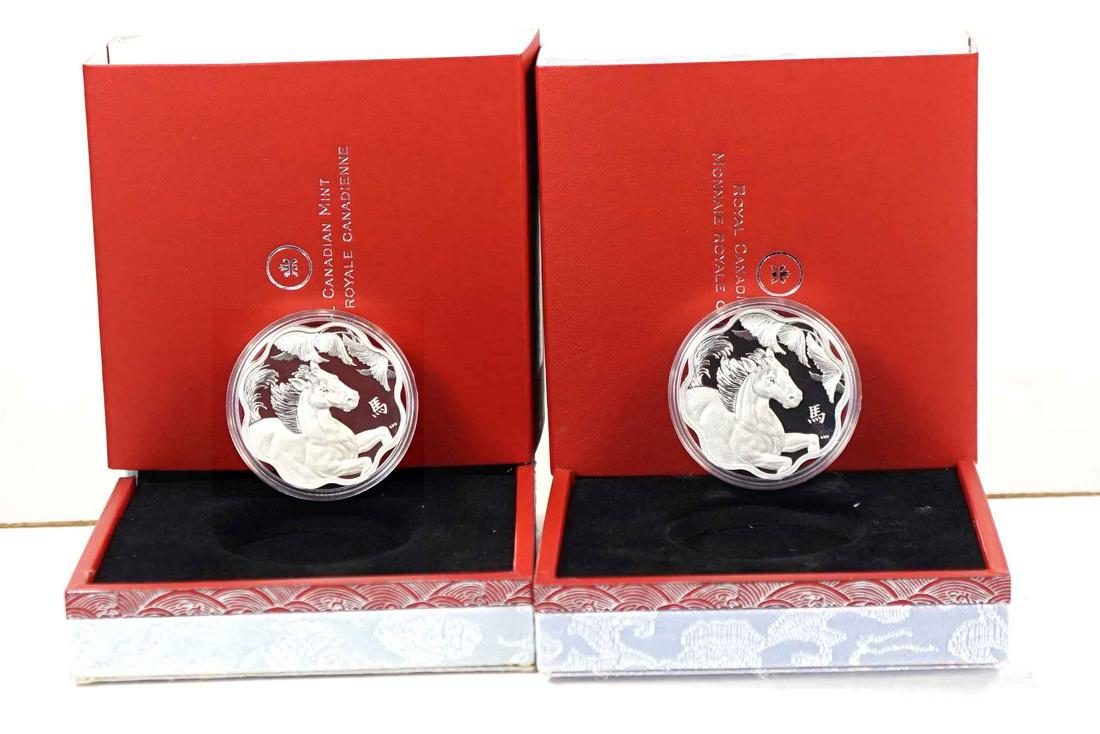 Canada $15 Dollars 2014 Horse Lunar Lotus .9999 Silver Proof (1 of 2)