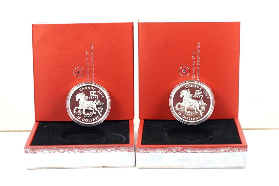 Canada $15 Dollars 2014 Horse Zodiac Series .9999 Silver Proof (1 of 2)
