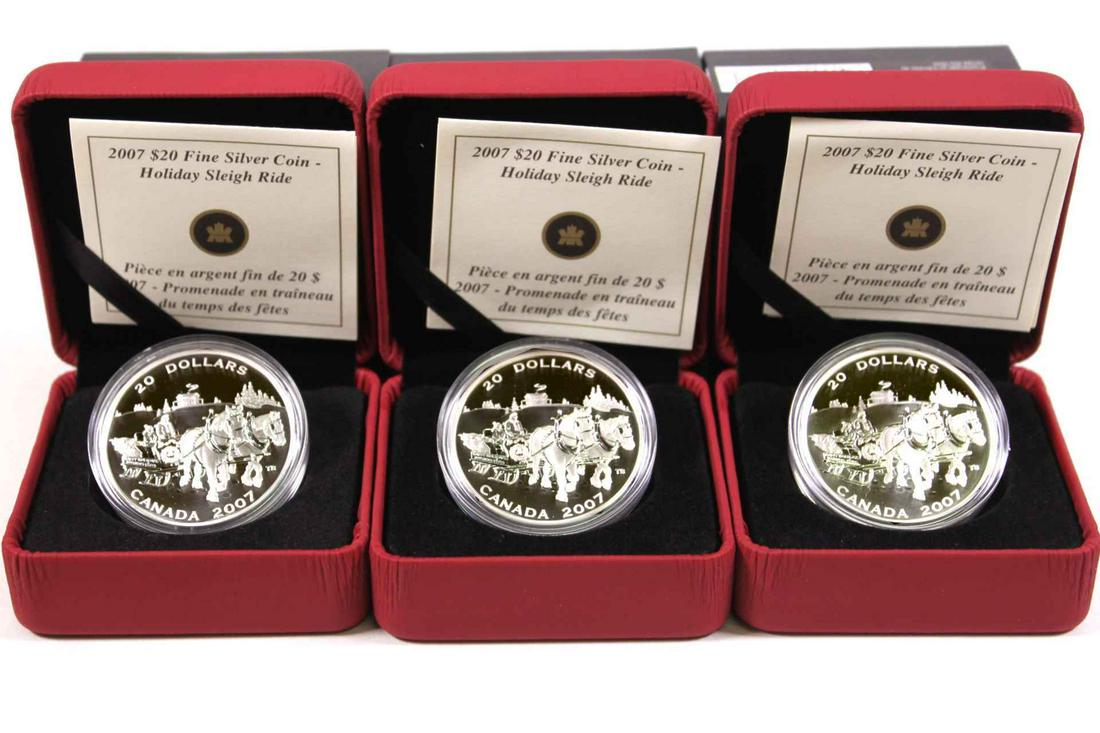 Canada $20 Dollars 2007. A Lot of 3 Holiday Sleigh Ride Proof (1 of 3)