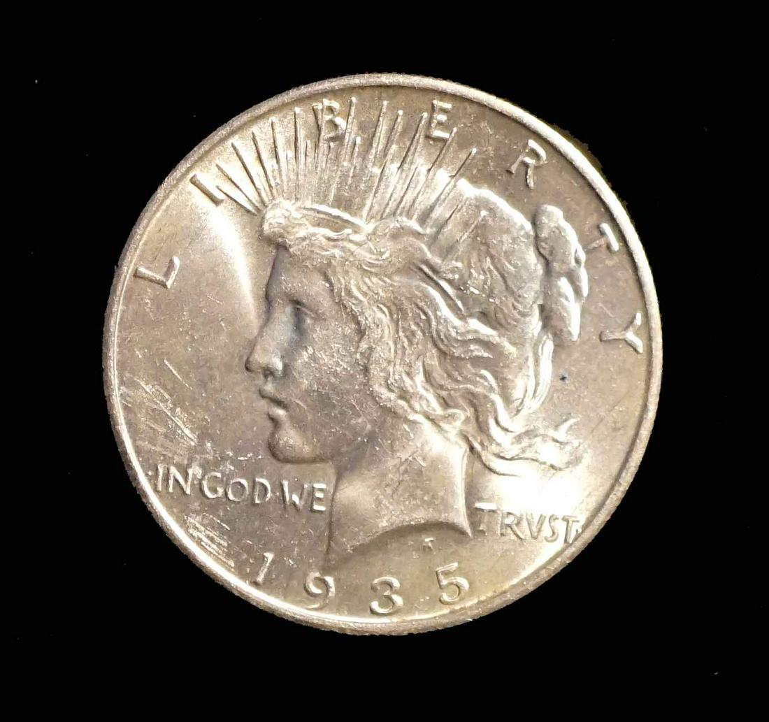 USA $1.00 Peace Dollar 1935-S, Unc (1 of 2)