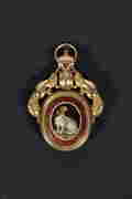 Antique pendant, gold and micro mosaic (1 of 5)