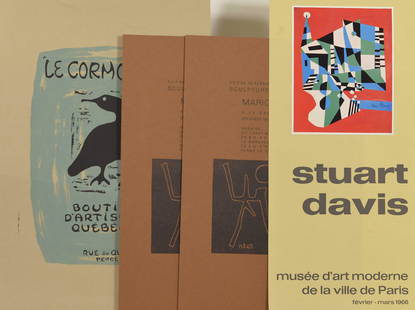 Four exhibition posters: Four exhibition posters Description: Stuart Davis, Musée d'art moderne de la ville de Paris, 1966; (2x) Mario Bartolini, Galerie Art-Tec Montreal, 1962; Le Cormoran, Percé Dimension (PO)