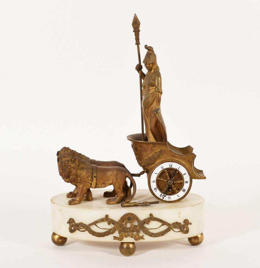 Black Starr & Frost - Marble and bronze figurative clock (1 of 7)