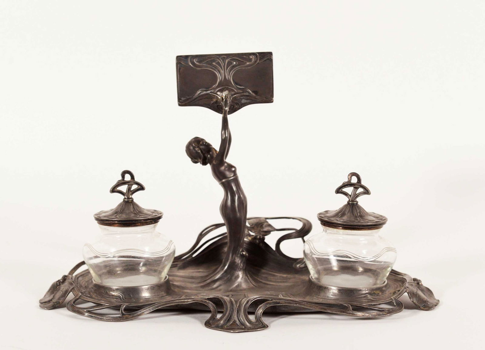 WMF - Antique Art Nouveau card holder and inkwell (1 of 9)