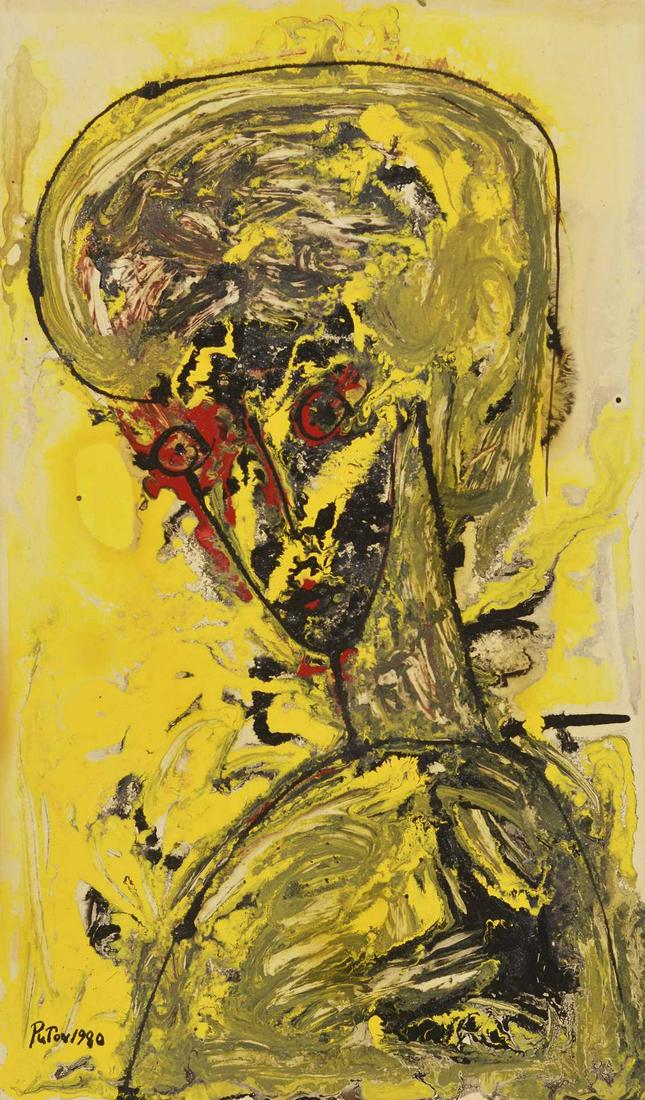 Putov, Alexander "Sacha" - Yellow woman portrait - 1980 (1 of 3)