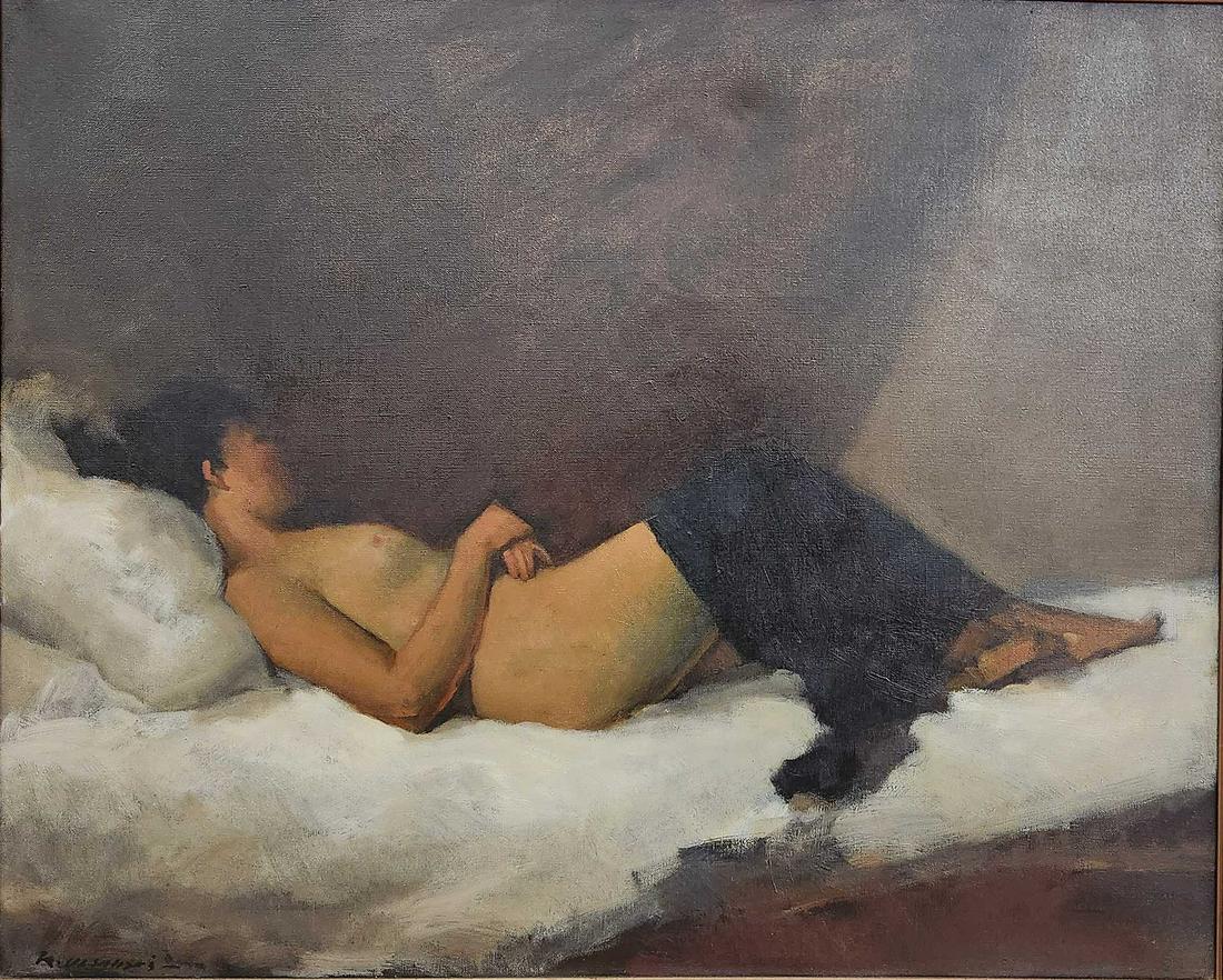 Olsansky, Klement - Cosy rest: Olsansky, Klement (1909-1963) Cosy rest Description: Oil on canvas, signed on lower left "K .Olsansky" Dimension (PO): 25 1/2" x 31 1/2" Dimension (CM): 65 x 80 cm Condition report:<