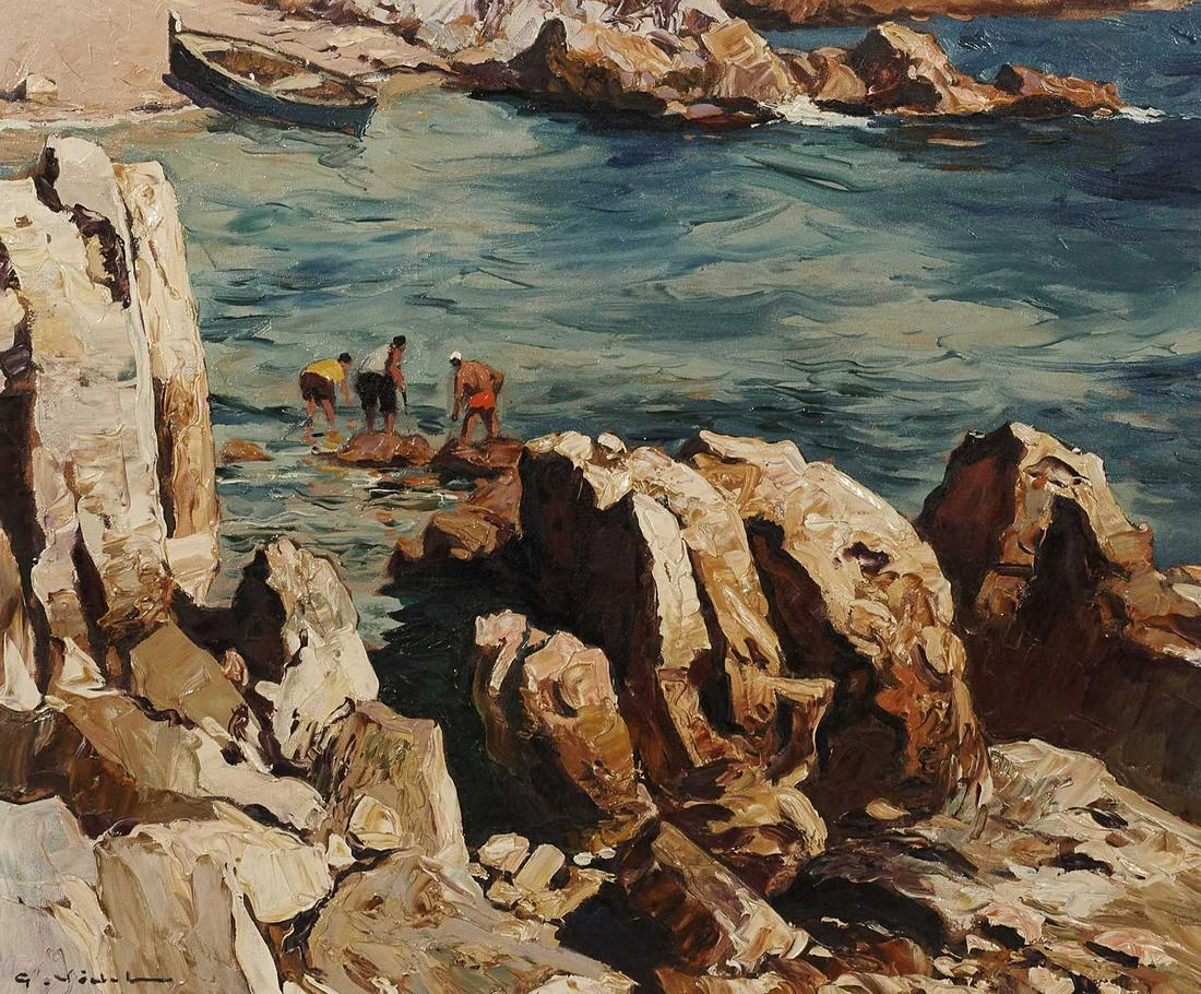 Vidal, Gustave - Rochers et pêcheurs (1 of 6)