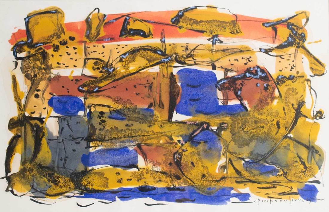 Beaulieu, Paul-Vanier - Abstraction - 1964: Beaulieu, Paul-Vanier (1910-1996) Abstraction (1964) Description: Mixed techniques on paper signed and dated on front lower right P. V. Beaulieu Dimension (PO): 19" x 25" Dimension (CM): 48 x 63,3