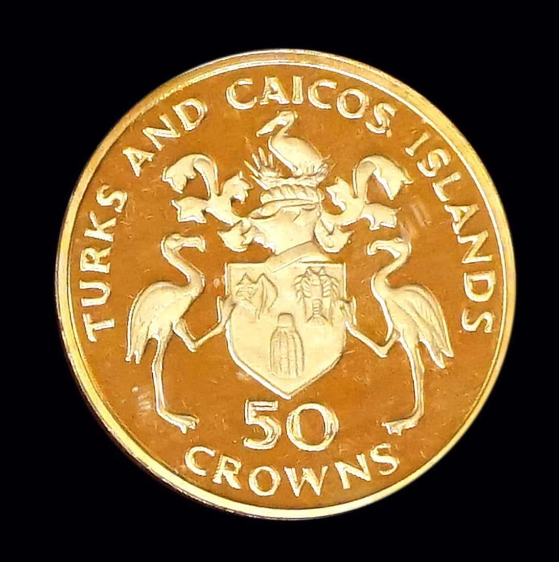 TURKS & CAICOS 50 Crowns 1974 KM# 3 Gold Proof (1 of 2)