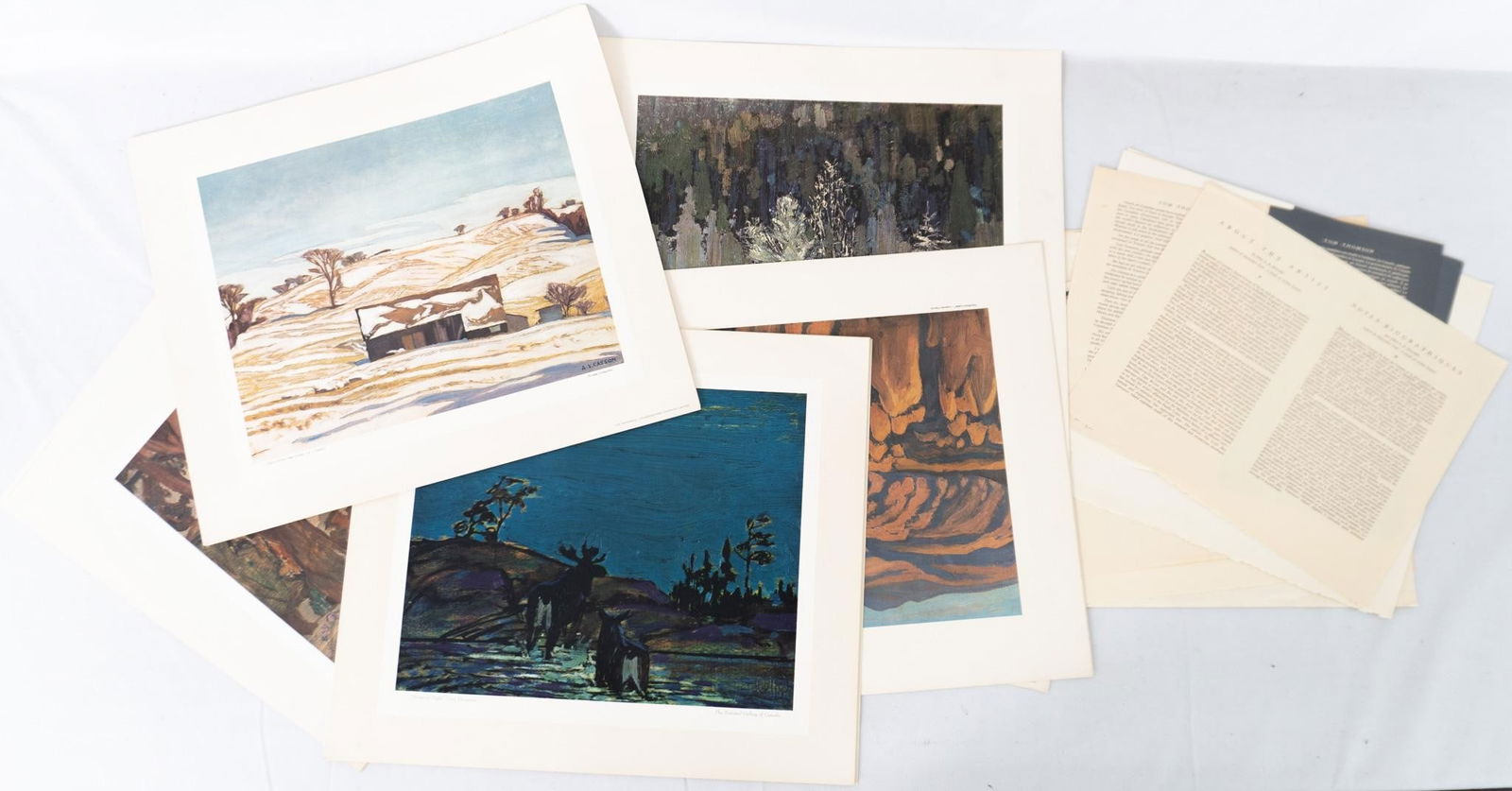 Portfolio - Group of seven: Portfolio - Groupe des sept Le coffret comprend des lithographies de Tom Thomson, Lawren Harris, JEH Macdonal, Frederick Varley Dimension: 15" x 17" 38 x 43 cm ------------- Portfolio - Group of seven
