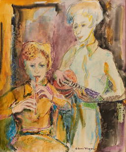 Masson, Henri Leopold - Musician: Masson, Henri Leopold (1907-1996) Musician Description: Mixed method on cardboard signed on lower right Henri Masson Dimension (PO): 17" x 14" Dimension (CM): 43 x 35.5 cm Condition repo