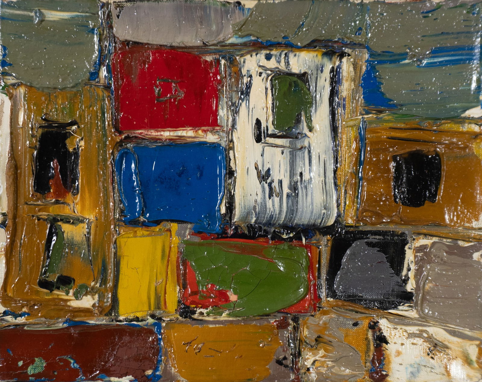 Beaulieu, Paul Vanier - Abstraction - Sans titre: Beaulieu, Paul Vanier (1919-1996) Abstraction - Sans titre Description: Oil on canvas signed on the reverse P V Beaulieu Dimension (PO): 5.5" x 7" Dimension (CM): 14 x 18 cm Condition re