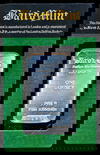 BAIRD MINT - One ounce Rhodium 999.0 bar: BAIRD MINT - One ounce Rhodium 999.0 bar Pièce de monnaie Numéro de série RH4275 BAIRD MINT - One ounce Rhodium 999.0 bar Pièce de monnaie Serial number RH4275