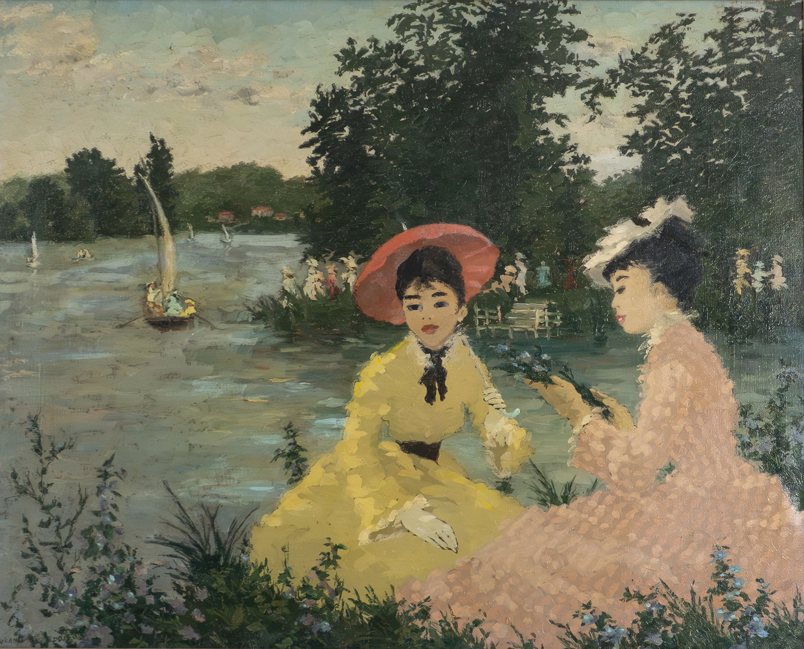 Eisendieck, Suzanne - Assises au bord de l'eau: Eisendieck, Suzanne (1908-1998) Assises au bord de l'eau Description (FR): Huile sur toile signée en bas à gauche Suzanne Eisendieck Description (EN): Oil on canvas signed on lower left Suzanne Eise