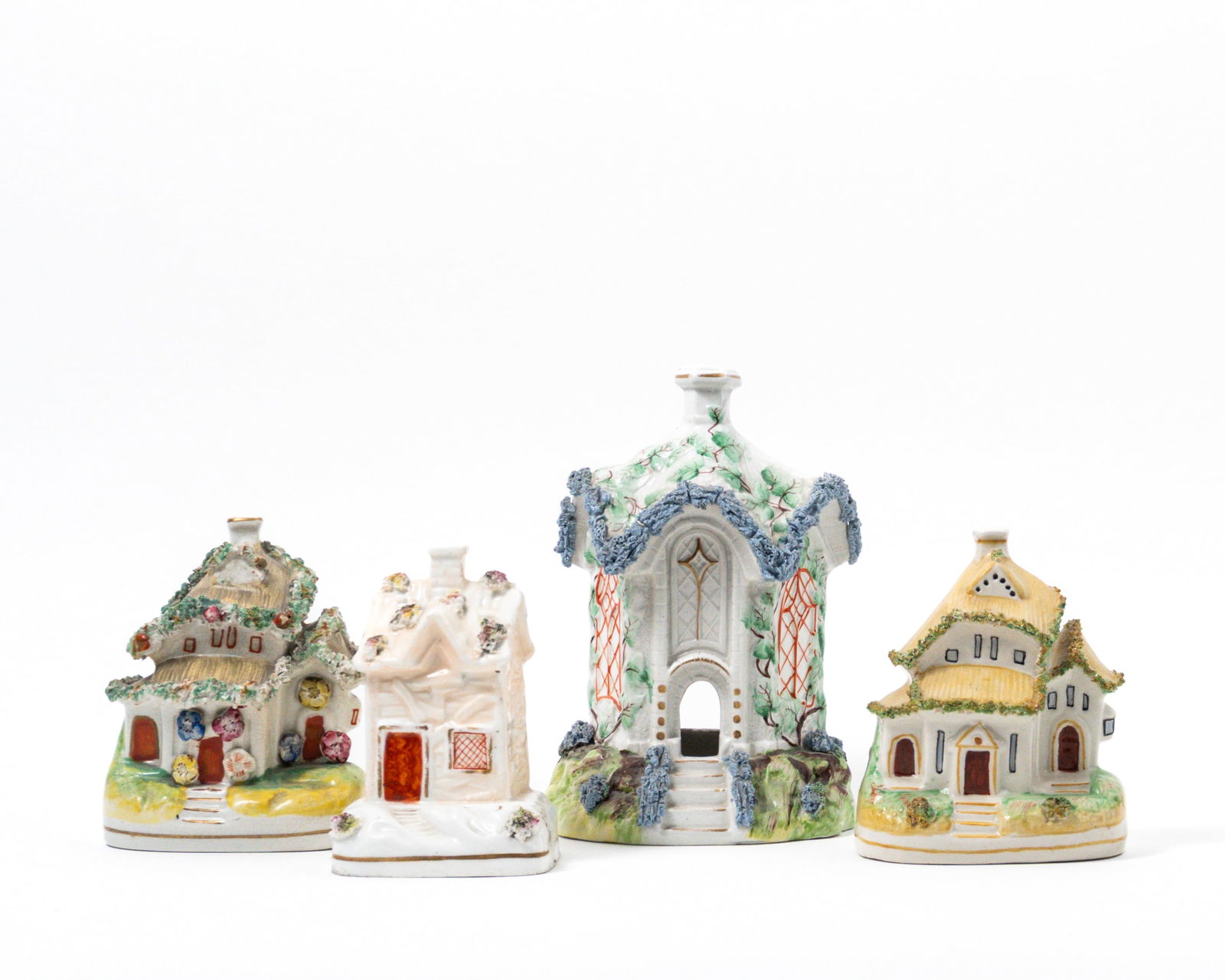 Staffordshire - 4 pastille burners - 19e siecle (1 of 3)