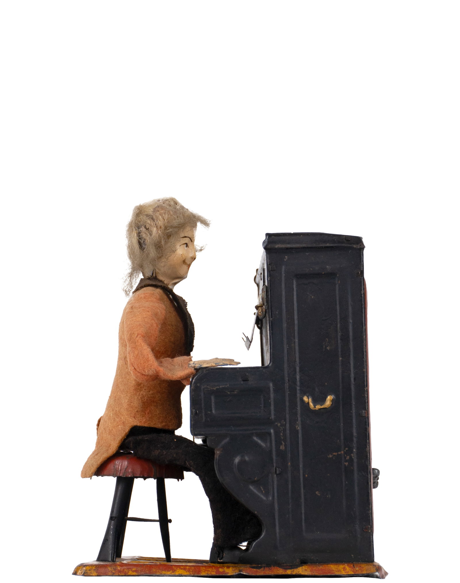 Fernand Martin - Le petit pianiste, pianist, wind up - 1902: Fernand Martin (1849-1919) France Le petit pianiste, jouet à remonter (1902) "Le Petit Pianiste" représentation d'un homme assis au piano qui bouge ses mains sur les touches du piano tout en