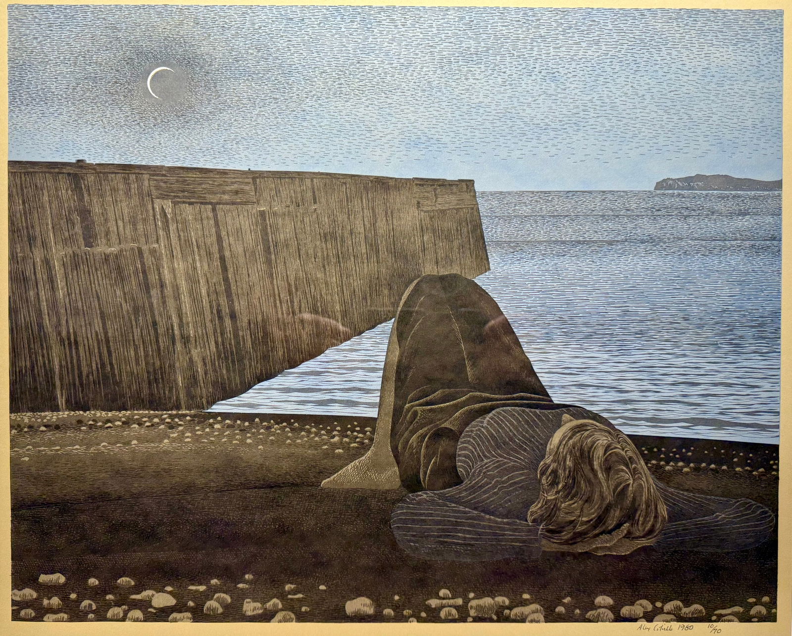 Colville, Alex - New Moon - 1980: Colville, Alex (1920-2013) New Moon (1980) Description (FR): Sérigraphie sur panneau muséal, Signée en bas à droite, numérotée 10/70 Description (EN): Serigraph on museum board, signed lower rig