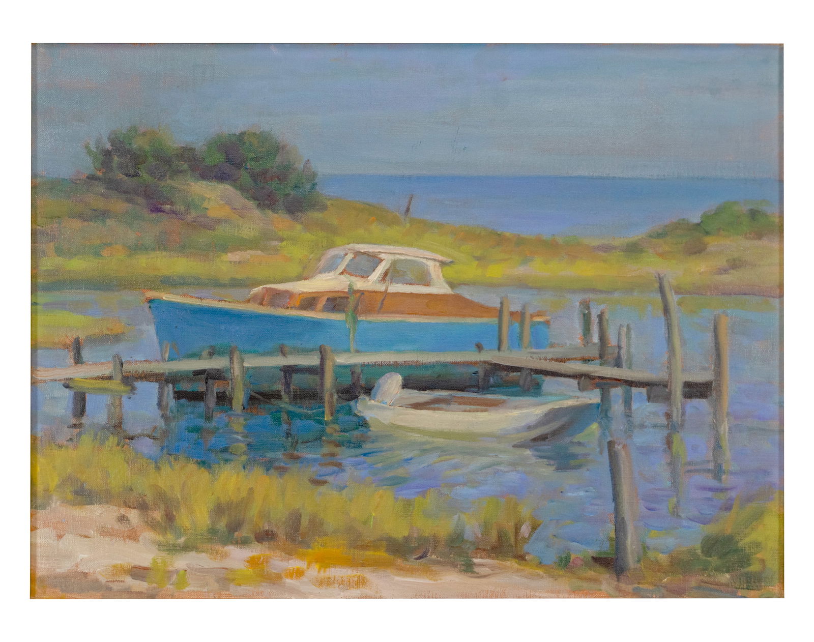 Sherriff-Scott, Adam - "Boats at doack": Sherriff-Scott, Adam (1887-1980) "Boats at doack" Description (FR): Huile sur toile signée au verso et estampillée du cachet de l'atelier de l'artiste. Description (EN): Oil on canvas signed on the