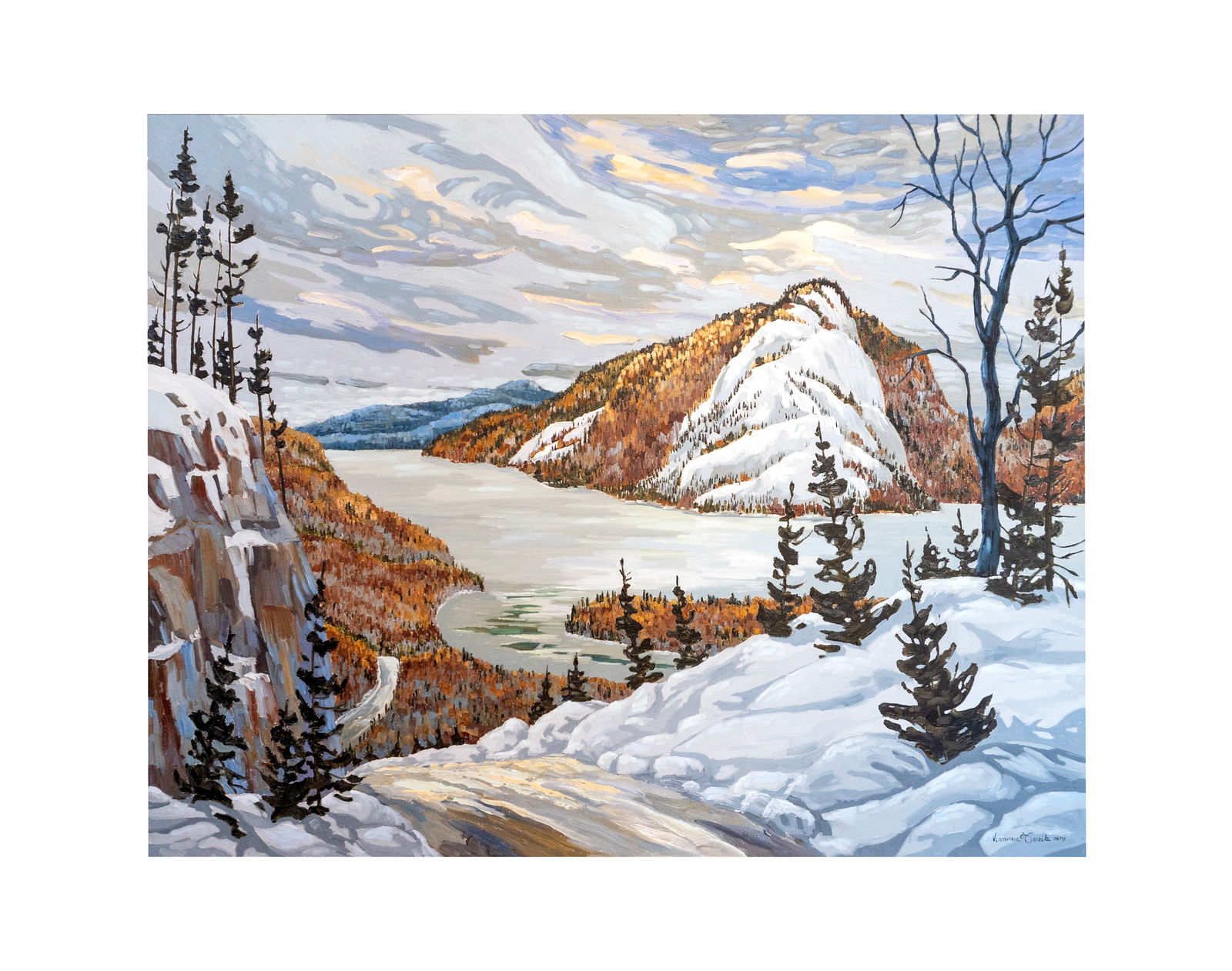 Horik, Vladimir - "Le lac Ha-Ha" - 1979: Horik, Vladimir (1939-) "Le lac Ha-Ha" (1979) Description (FR): Huile sur toile signée et datée en bas à droite Vladimir Horik 1979, titrée au dos Description (EN): Oil on canvas signed and dated