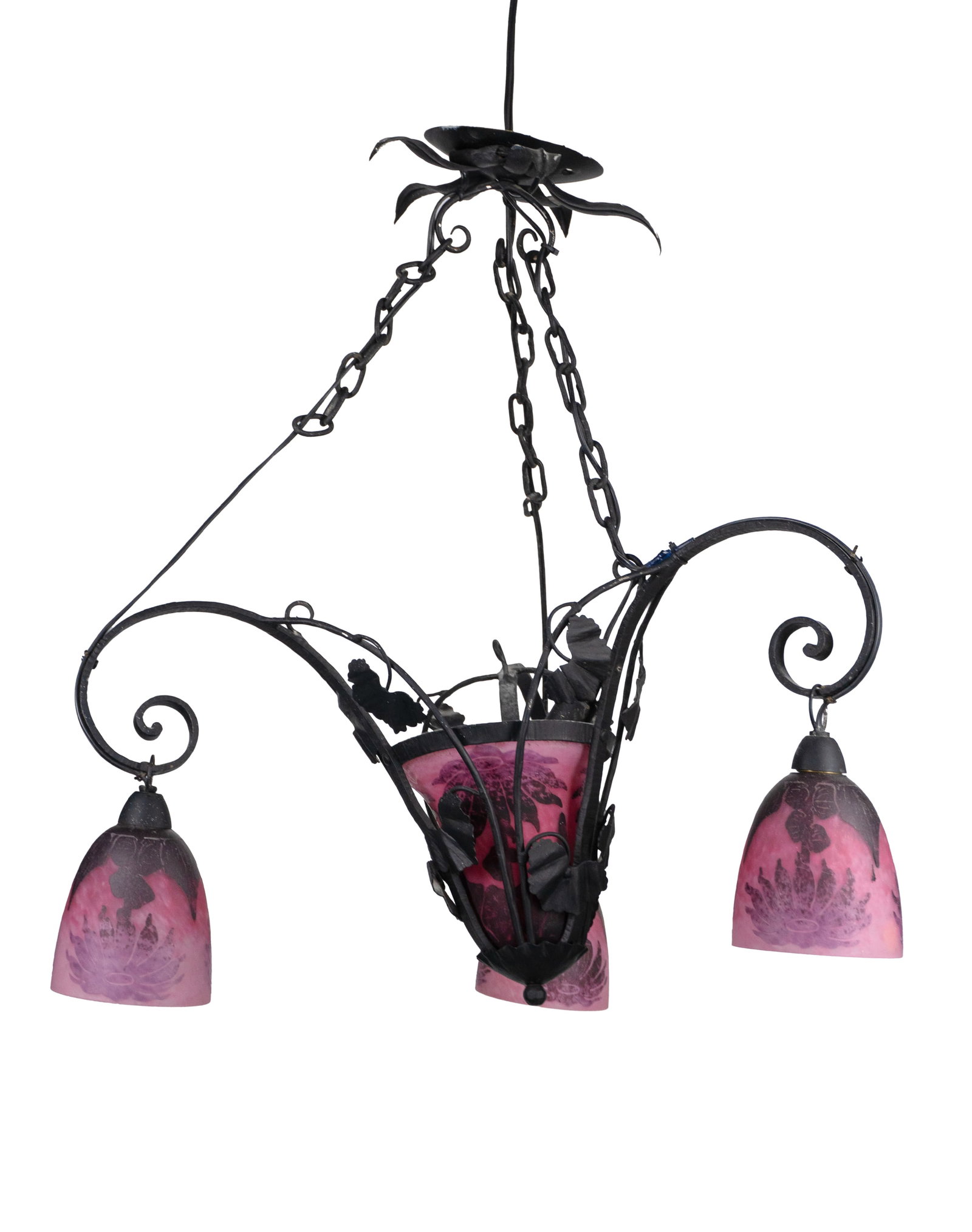 Daum, Nancy - Cameo glass ceiling lamp - Début XXe siècle (1 of 1)