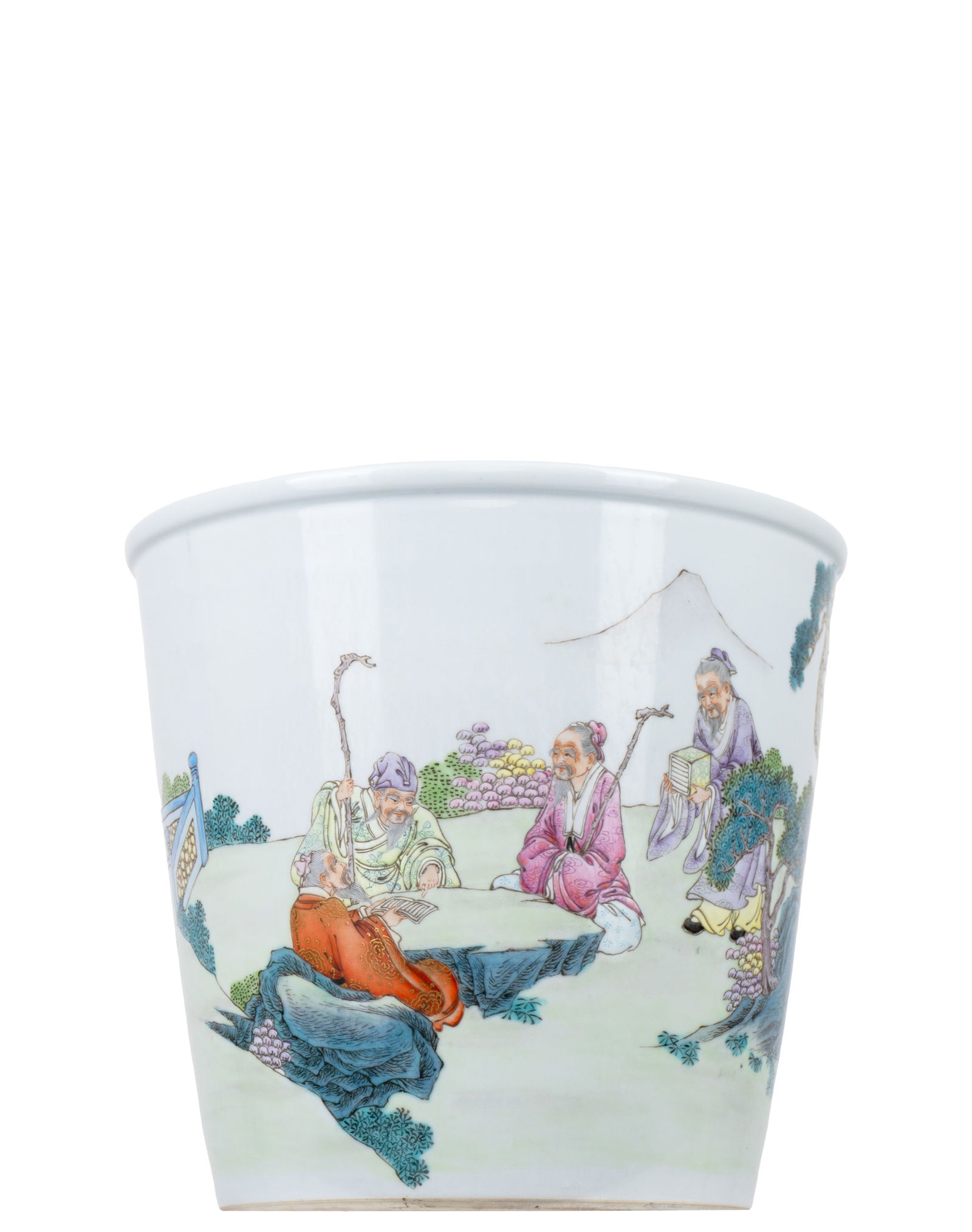 Planter: Planter Description (FR): Faite de porcelaine peinte et émaillée, signature au dessous Description (EN): Made of painted and enameled porcelain, signature below Dimension (PO): Hauteur 25 cm,