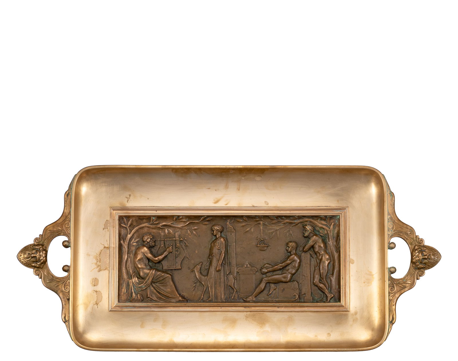Levillain, Ferdinand - Neo classic bronze tray - Début XXe siècle: Levillain, Ferdinand (1837-1905) Neo classic bronze tray (Début XXe siècle) Description (FR): Signé F.Levillain, Gravé F.Barbedienne Description (EN): Signed F.Levillain, Engraved