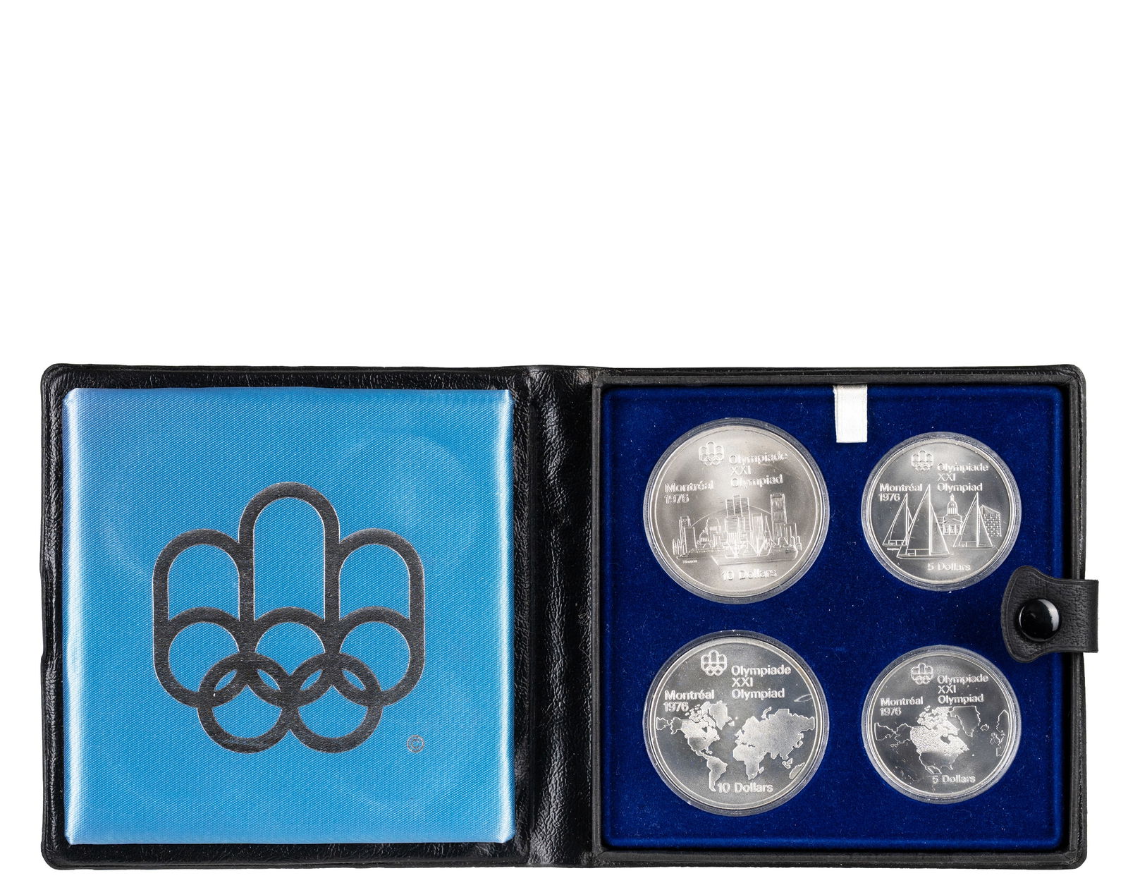 4-Piece Sterling Silver Olympics Set - 1976: 4-Piece Sterling Silver Olympics Set (1976) Description (FR): Ensemble de 4 pièces en argent sterling pour les Olympiques de 1976 de Montréal. Poids total: 145 g Description (EN): 1976 Montreal