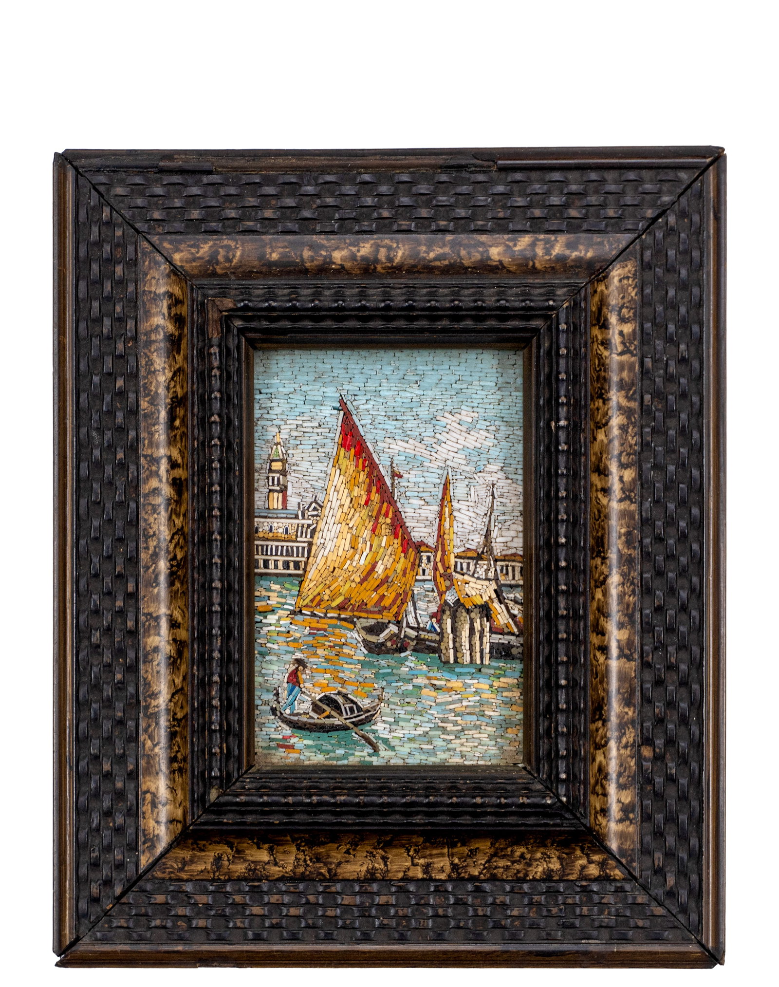 Antique Micro Mosaic Venice Canal Scene - Début XXe siècle (1 of 2)