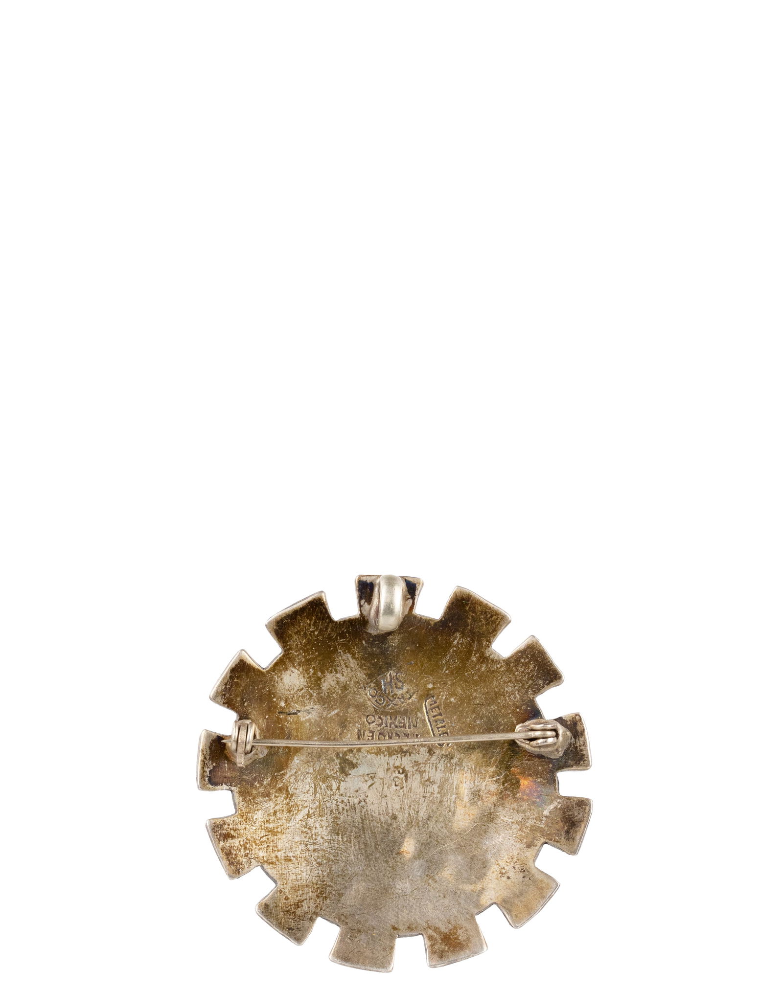 S.H - Silver brooch - 2