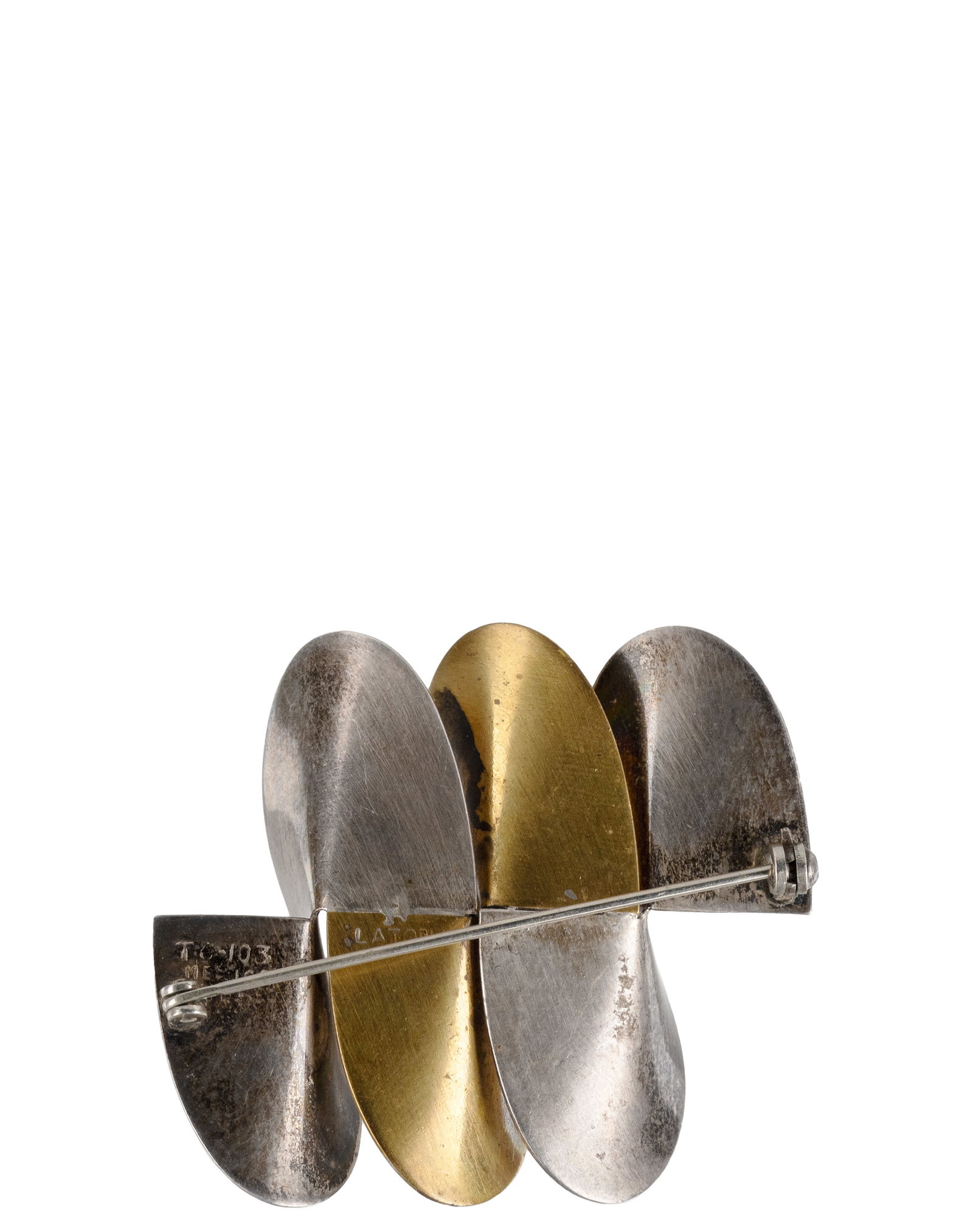 Silver and brass brooch - 2