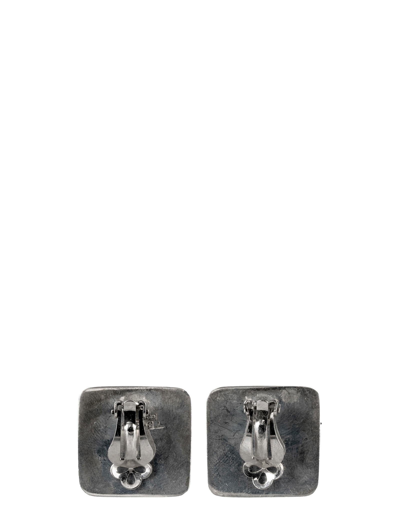 Vintage Sterling Silver Enameled Earrings - 2