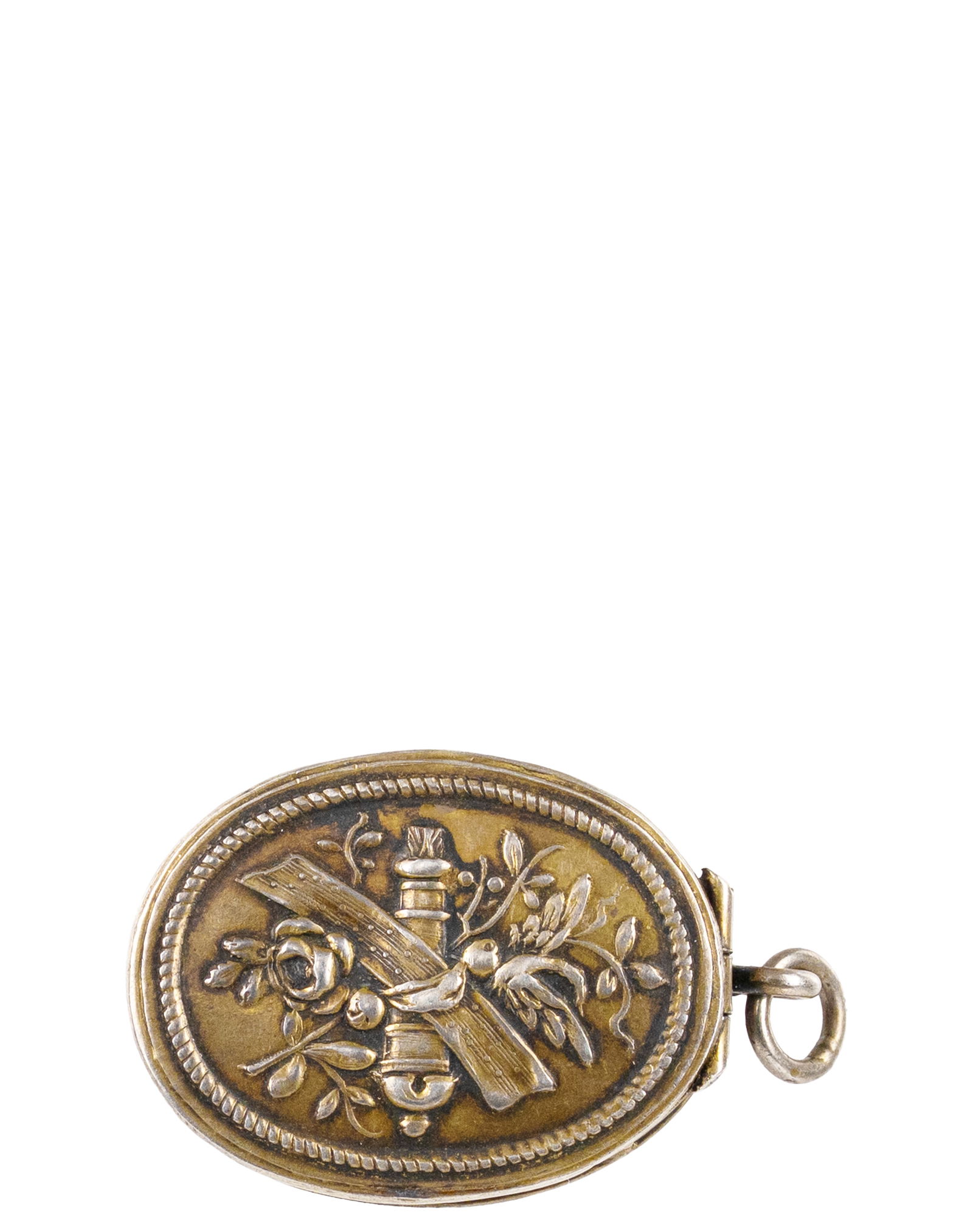 Antique silver pillbox: Antique boite à pilules en argent Argent sterling .925 boite a pilules pendentif pesant 12.3 gr Dimension: 1 3/8" haut x 1" large 3.7cm high x 2.7cm wide ------------- Antique silver