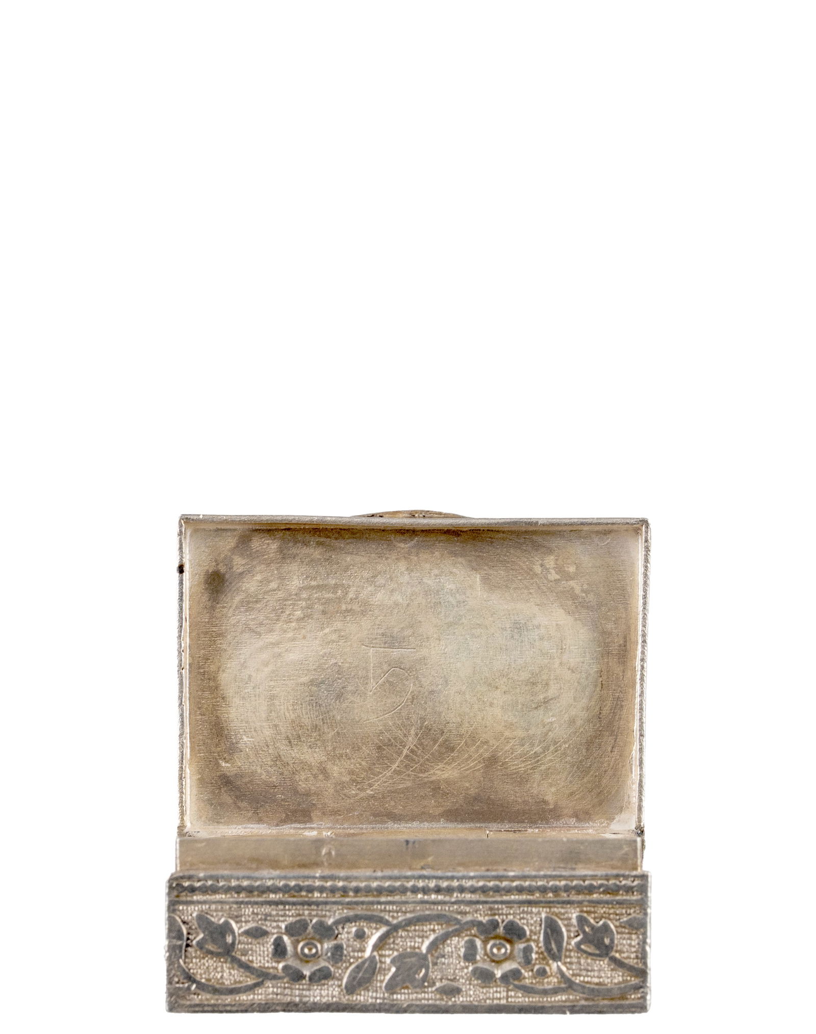 Antique hand-chiseled Sterling Silver Pill Box - 3