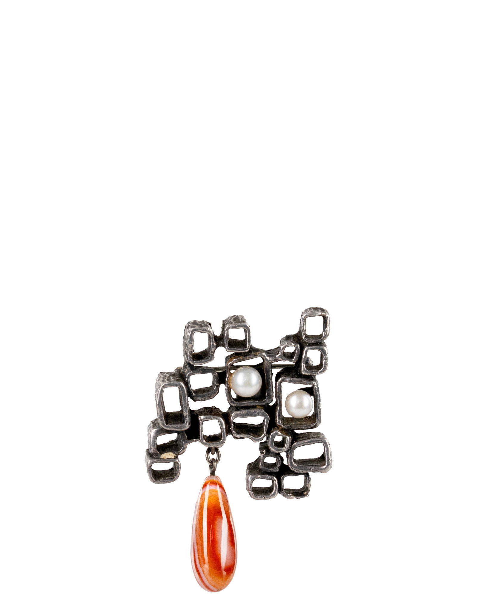 Schluep, Walter - Sillver Brutalist-modernist broach: Schluep, Walter Canada Broche en argent Brutaliste-Moderniste Argent sterling .925 pesant 19.3gr Dimension: 2" haut x 1 1/8" large 5cm high x 3.5cm wide ------------- Schluep, Walter Canada