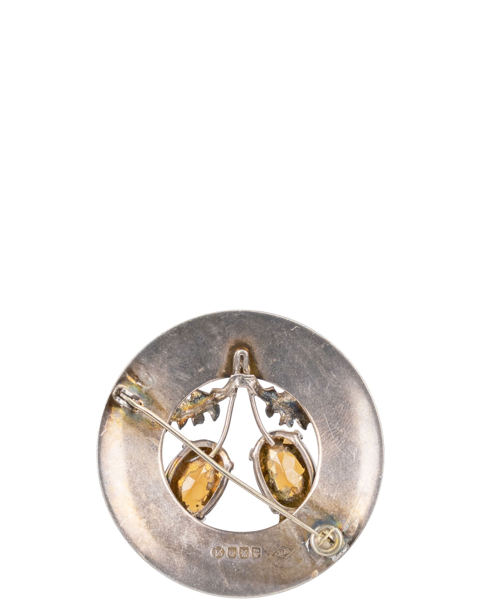 Ward Brother - Vintage silver broach with citrine - 2