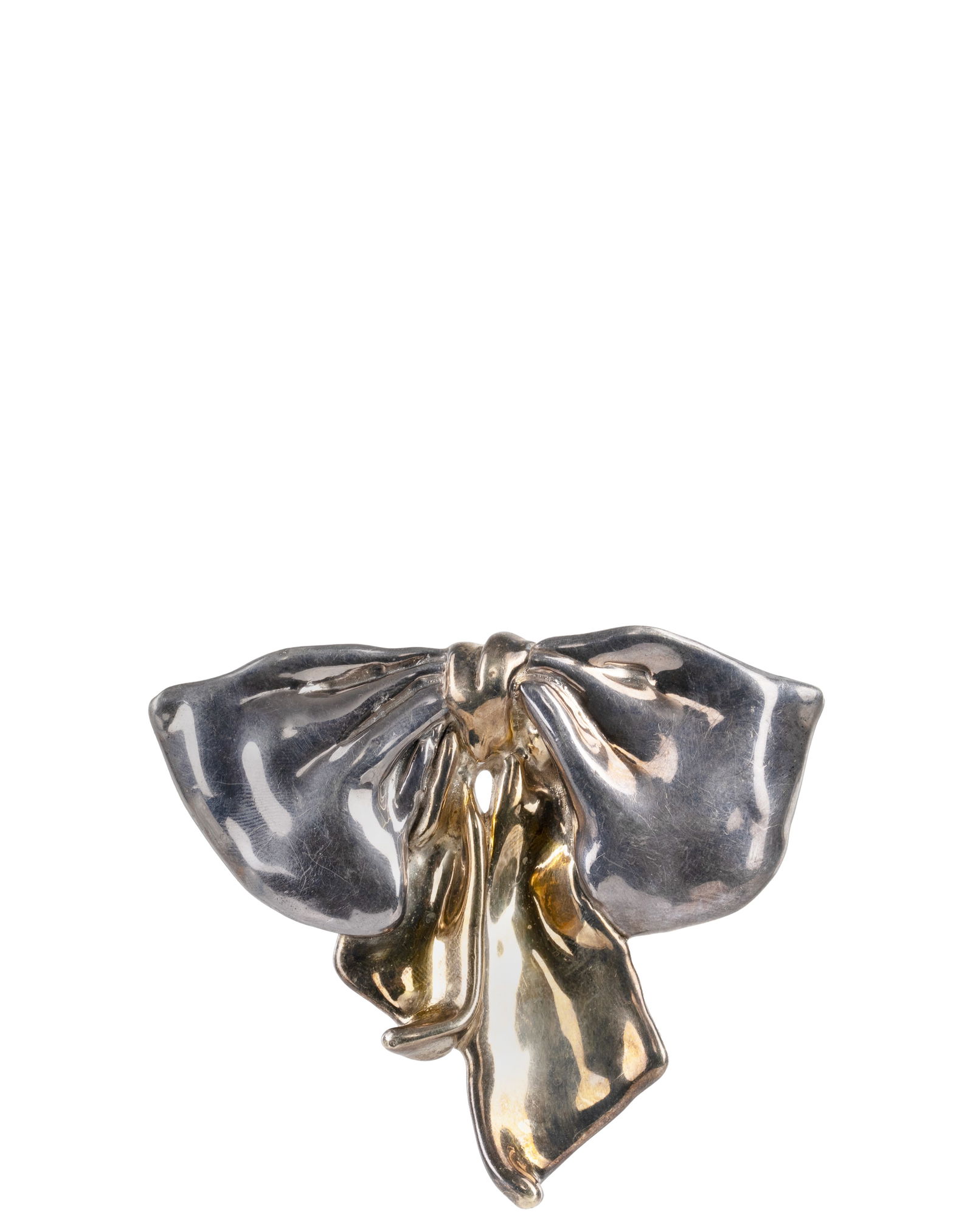 Sterling silver bow shape broach: Israel Broche en argent en forme de boucle Argent sterling pesant 36.38gr Dimension: 3" haut x 4" large 8cm high x 10cm wide ------------- Israel Sterling silver bow shape broach Sterling