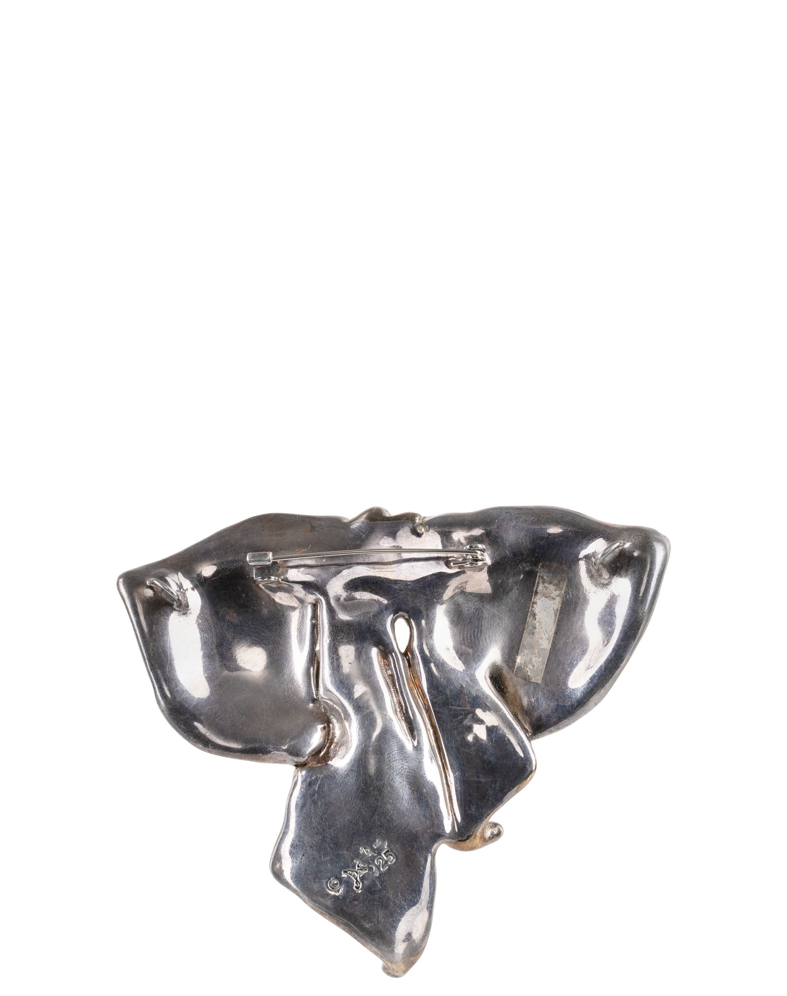 Sterling silver bow shape broach - 2