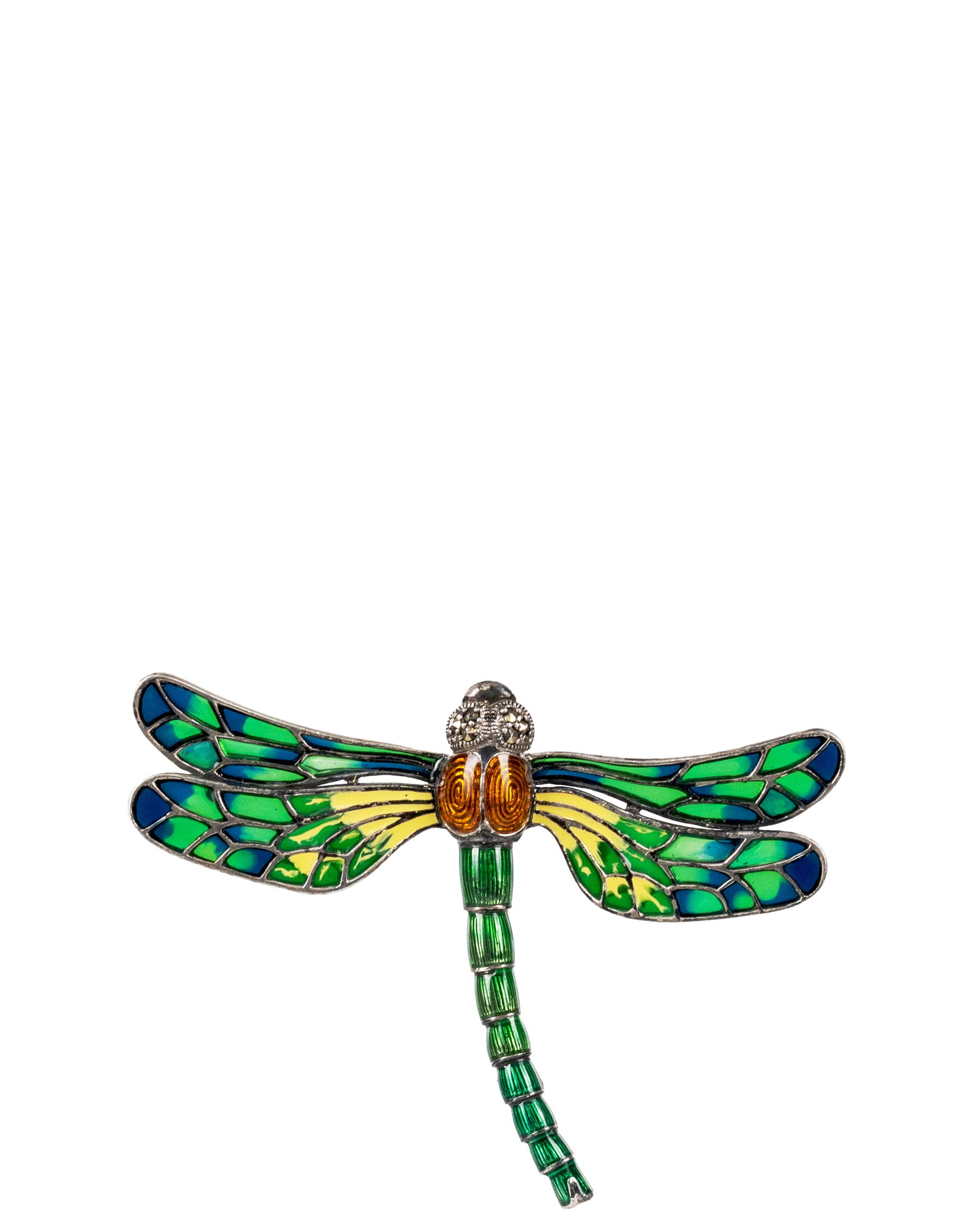 S.H.A - Sterling silver Broach: S.H.A Broche en argent sterling Argent sterling 925 représentant un Dragonfly avec marcassite pesant 11.6gr Dimension: 2" haut x 2.5" large 4,5cm long x 6.5cm wide ------------- S.H.A Sterling si