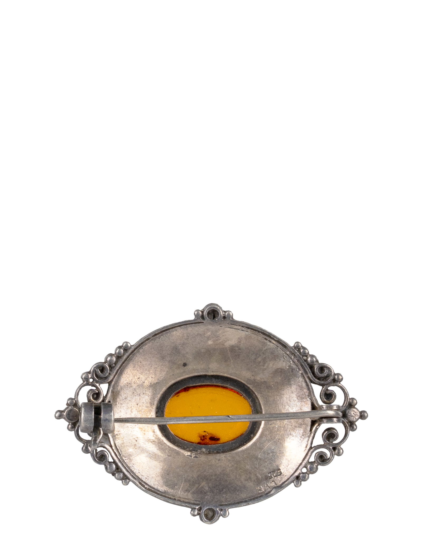LWR - Sterling silver Broach with Amber - 2