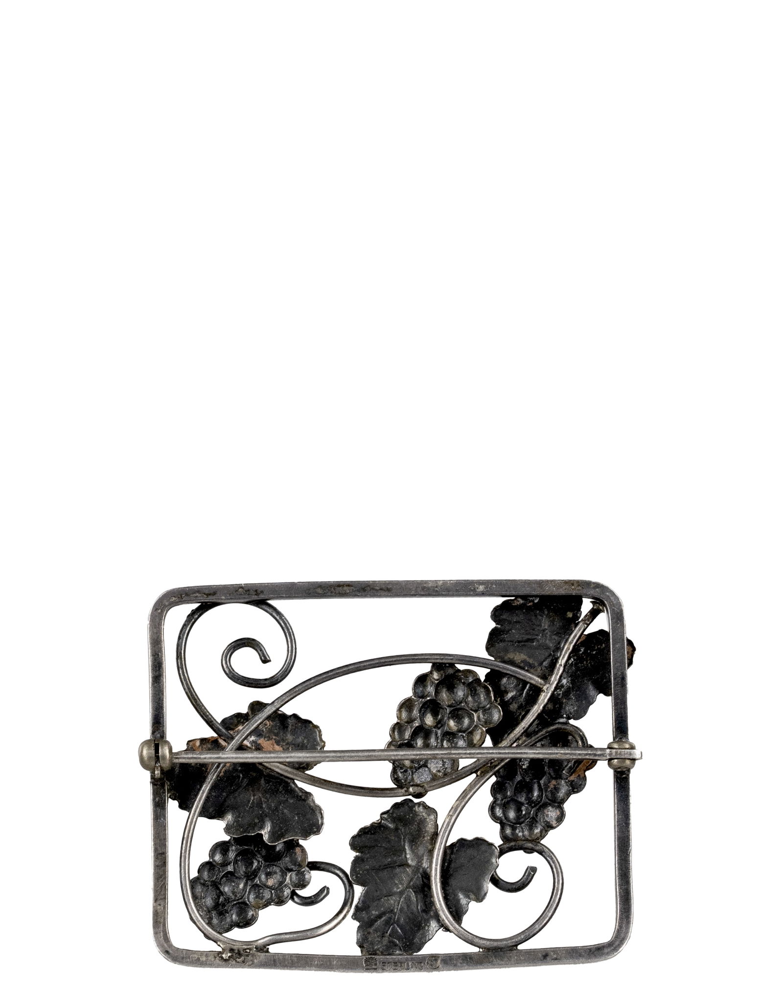 Antique Sterling Silver Vines Brooch - 2