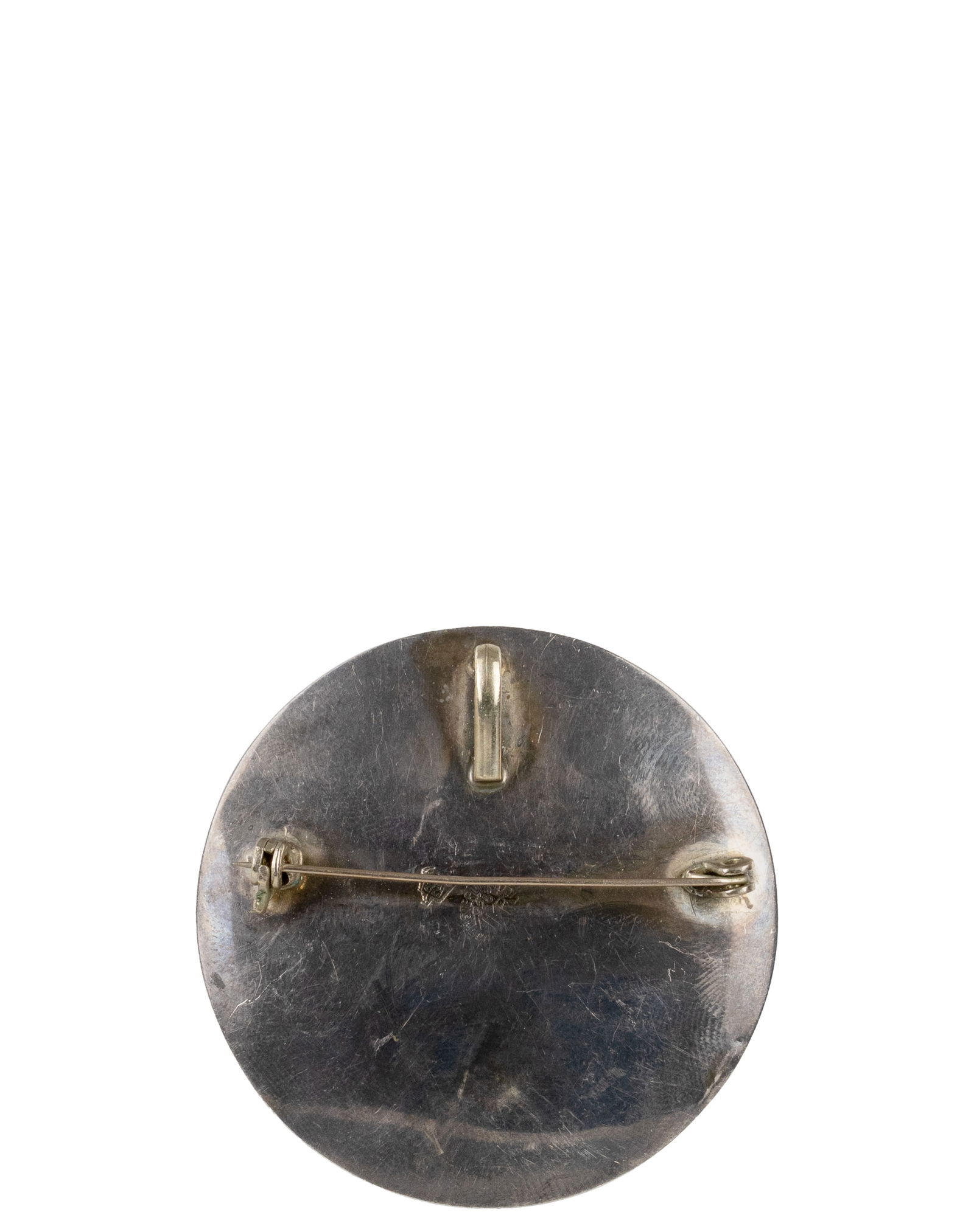 Vintage Sterling Silver Maya Calendar Brooch Pendant - 2