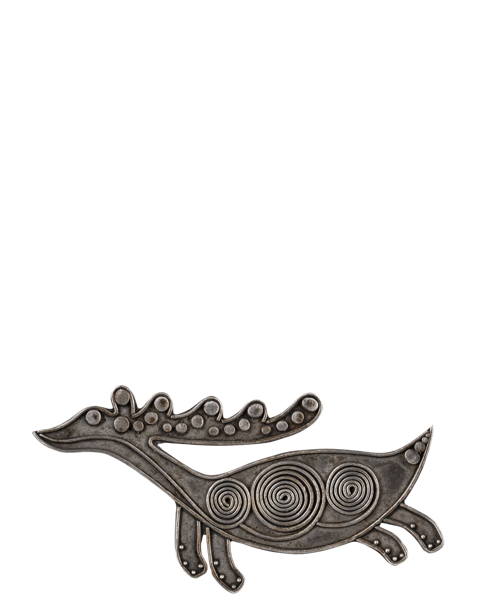 Vintage Scandinavian style Brooch: Broche vintage de style scandinave Broche en argent sterling. Poids : 9.8 g Dimension: 3" x 2" - ------------- Vintage Scandinavian style Brooch Sterling silver brooch. Weight: 9.8 g 