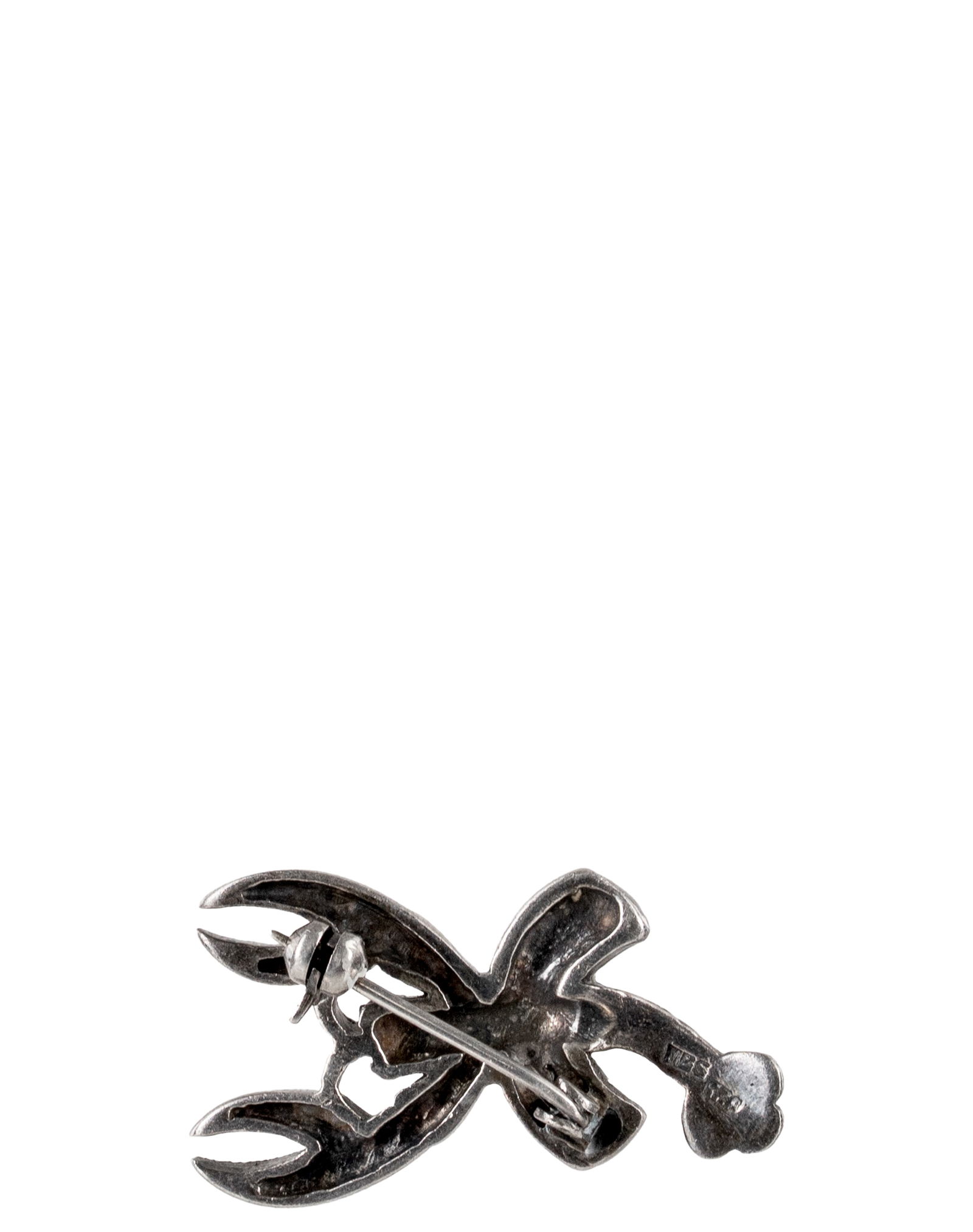 Sterling Silver Lobster Brooch, set with Marcasites - 2