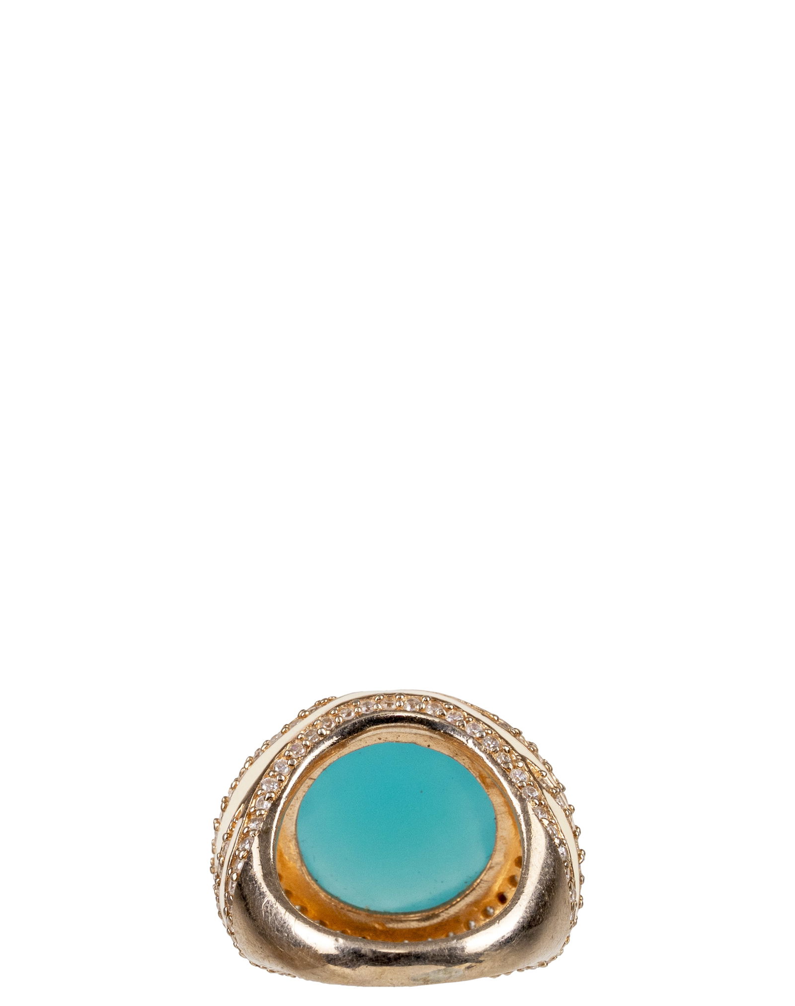 Large Sterling Silver Cocktail Ring Set with Blue Stone - 3