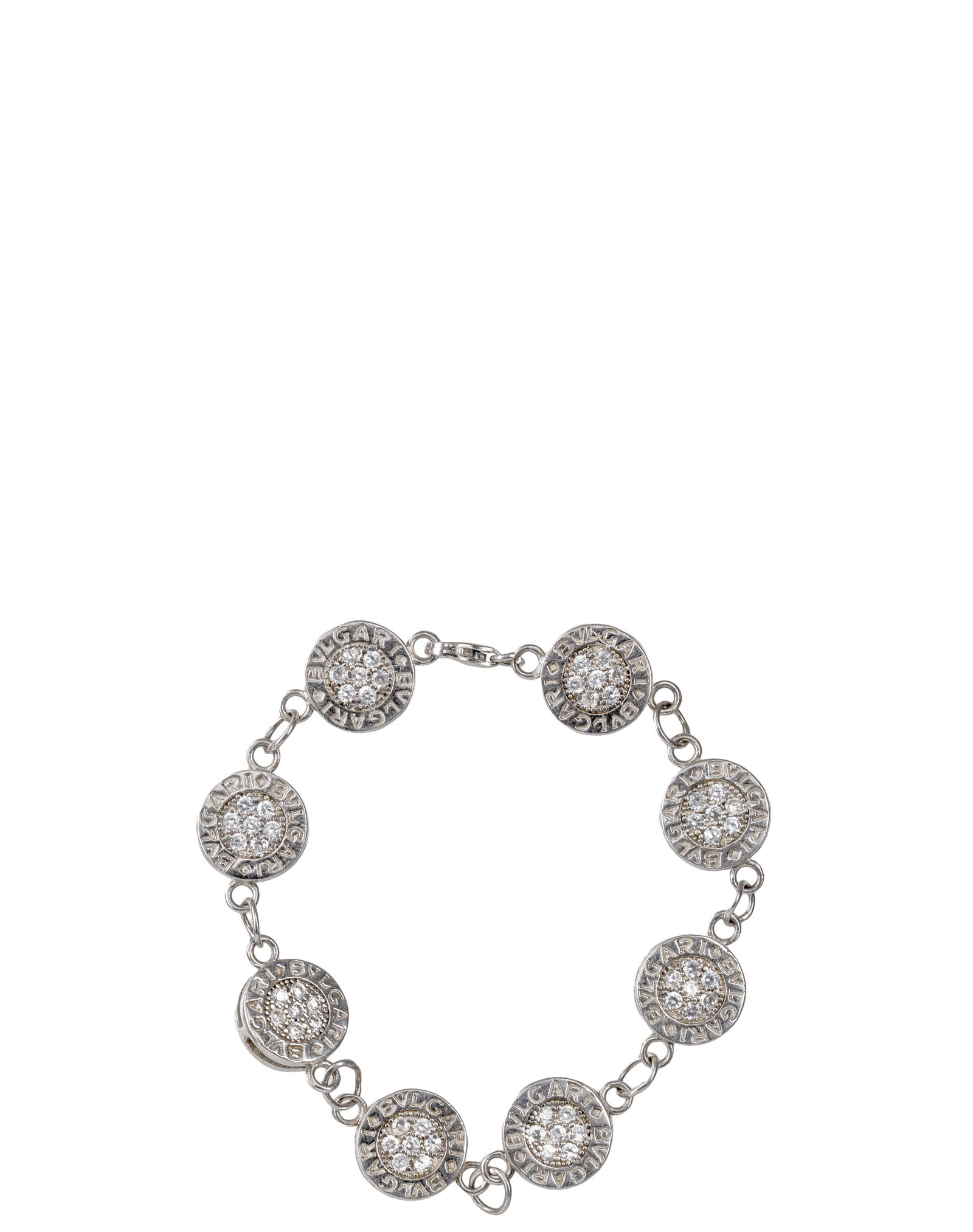 BVLGARI - Sterling Silver BVLGARI Pattern Bracelet: BVLGARI Bracelet en argent massif à motif BVLGARI Bracelet en argent Sterling a l'image de BVLGARI Poids : 22.7 g Dimension: 7" - ------------- BVLGARI Sterling Silver BVLGARI Pattern