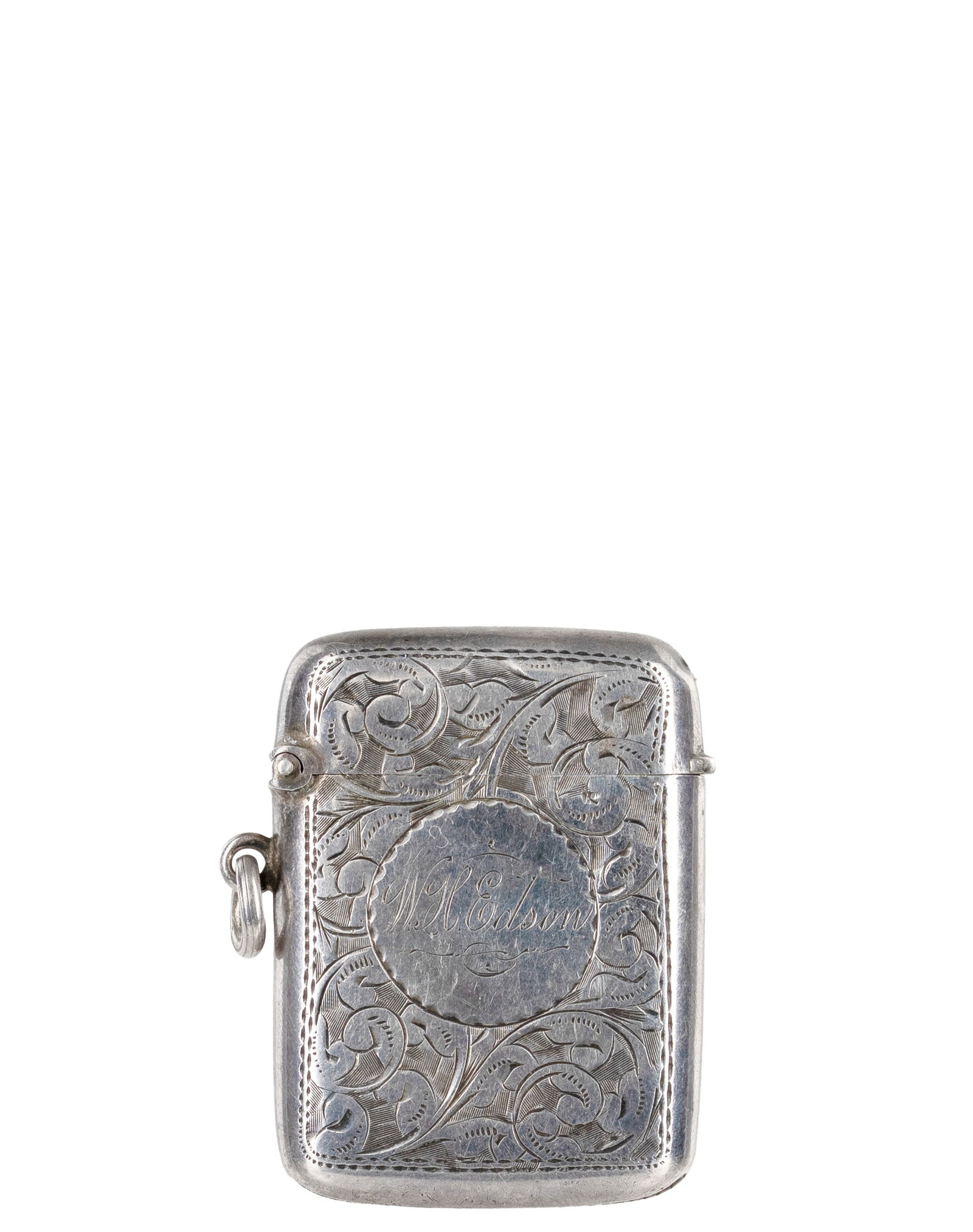 Silver matchbox: Boite à allumettes en argent Argent sterling .925 pesant 21.31gr Dimension: 1.75" haut x 1.25" large 4.5cm high x 3cm wide ------------- Silver matchbox Sterling silver .925 weighing