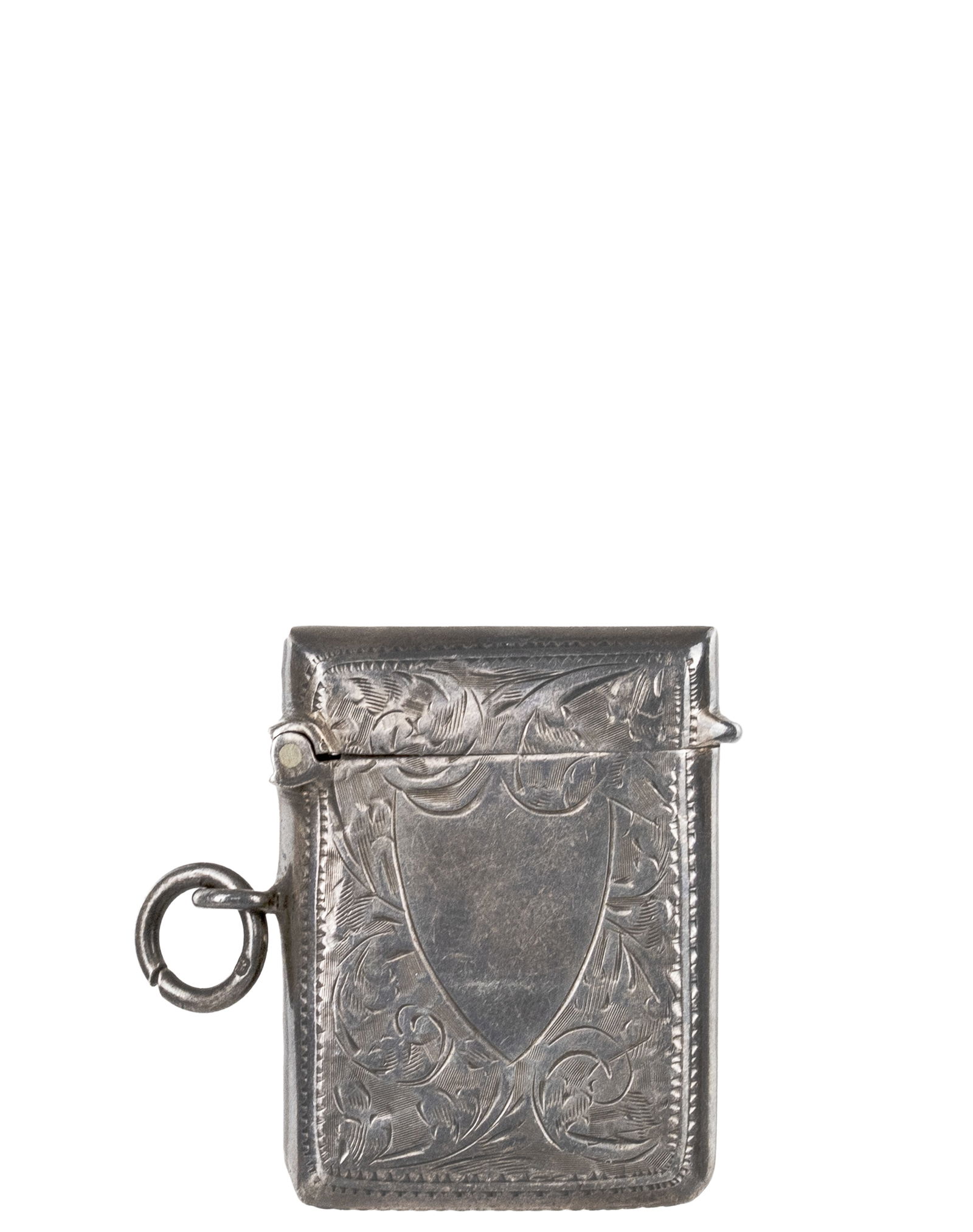 Silver matchbox: Boite à allumettes en argent Argent sterling .925 pesant 16.85 Dimension: 1 3/8" haut x 1" large 3.7cm high x 2.7cm wide ------------- Silver matchbox Sterling silver .925 weighing 16.85
