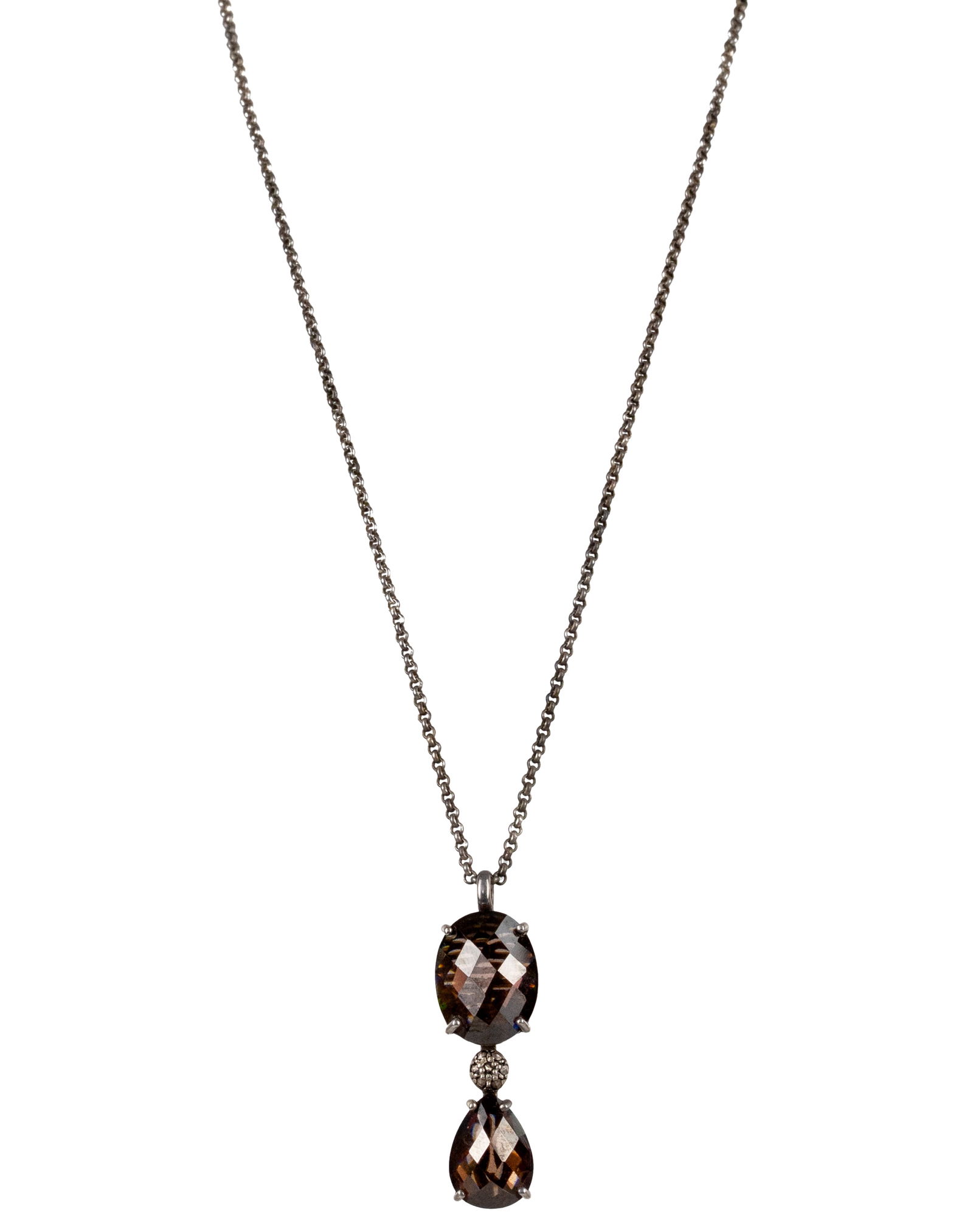 Thomas Sabo - Silver necklace: Thomas Sabo Collier en argent Argent sterling 925 avec 2 pierres en crystal pesant 8.33gr Dimension: 9.5" diametre 24cm diameter ------------- Thomas Sabo Silver necklace 925 sterling silver