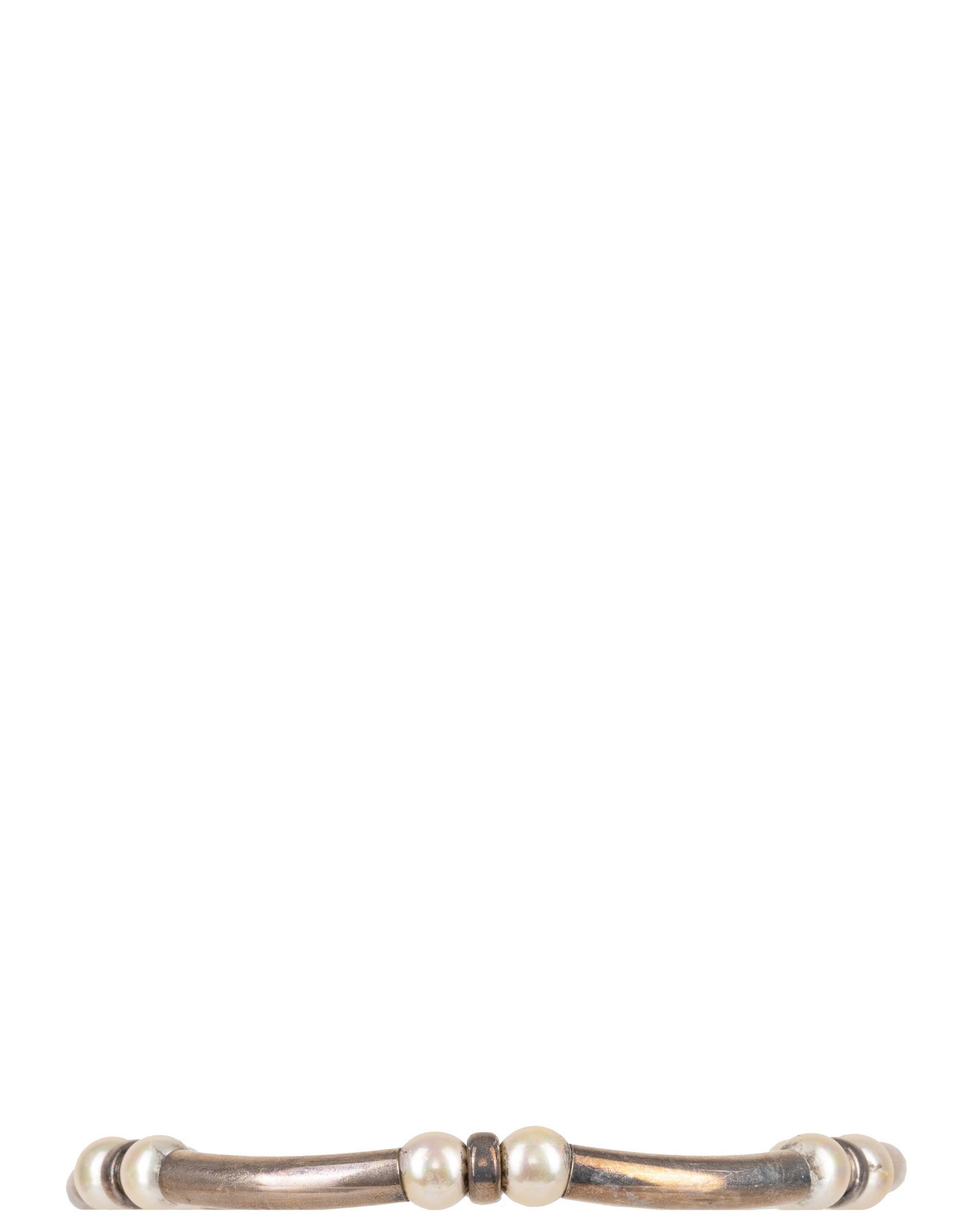 NR - Silver necklace with pearls - 2