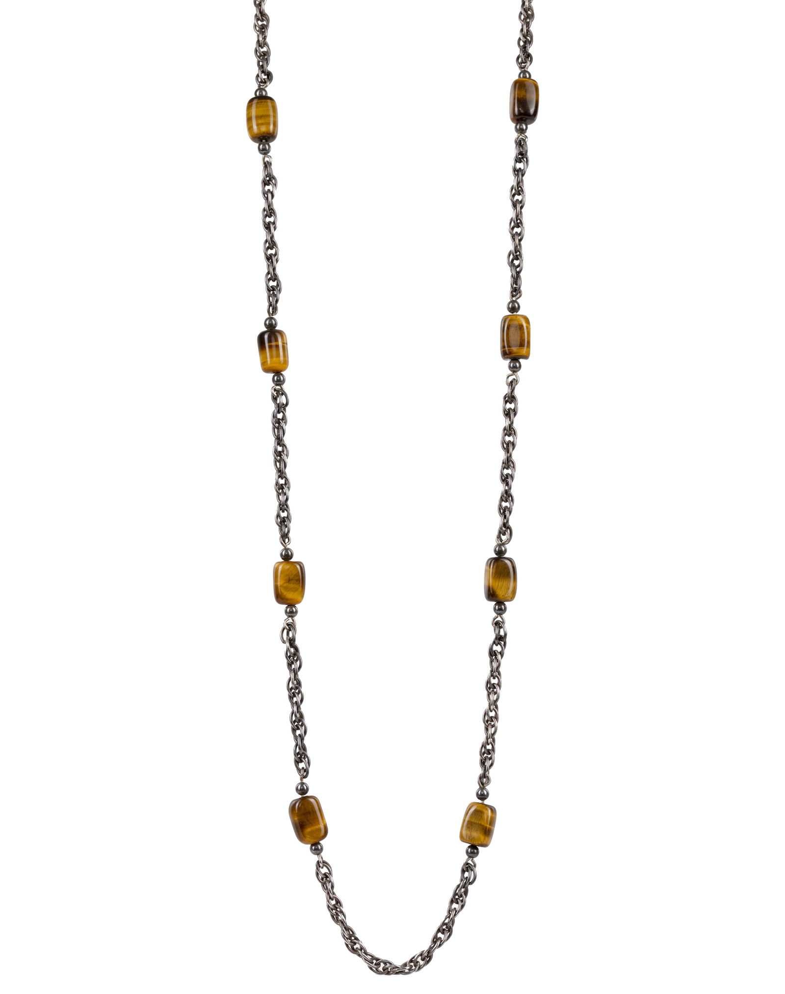 Sterling Silver Tiger Eyes Necklace